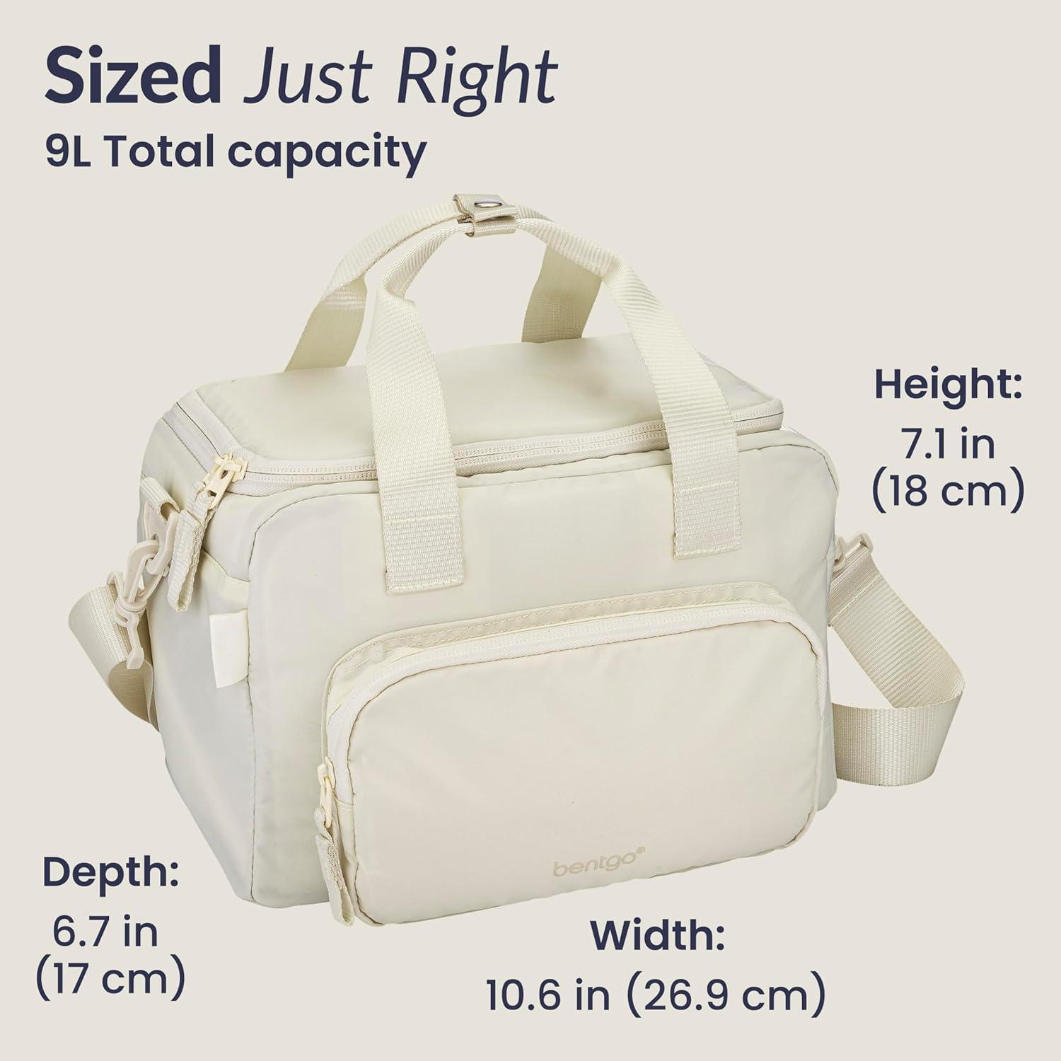 imageBentgo Insulated Lunch Bag ExtraLarge Capacity Adult Lunch Bag with Shoulder Strap and External Storage Compartment Durable Lightweight Ideal for Work School amp Meals On the Go LavenderBone
