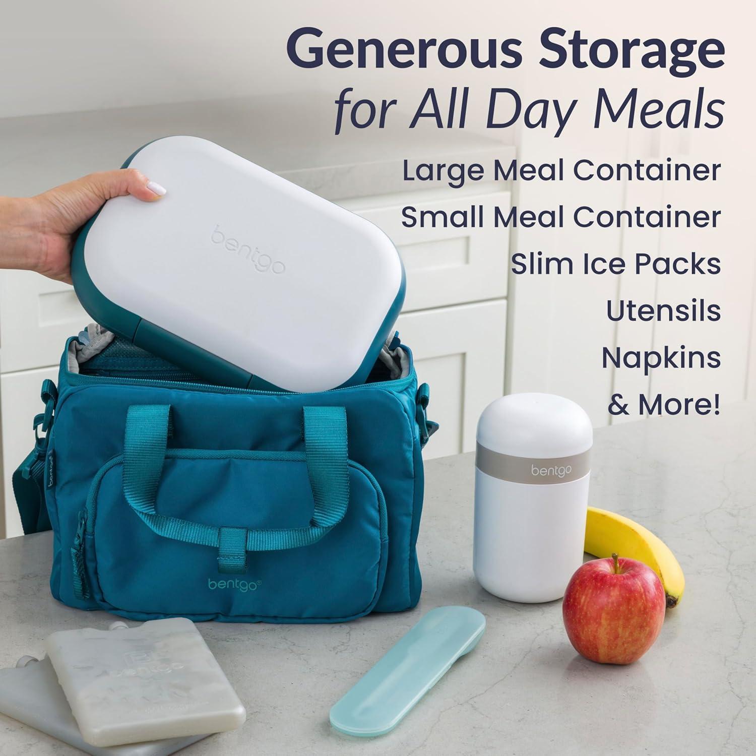 imageBentgo Insulated Lunch Bag ExtraLarge Capacity Adult Lunch Bag with Shoulder Strap and External Storage Compartment Durable Lightweight Ideal for Work School amp Meals On the Go LavenderDeep Teal