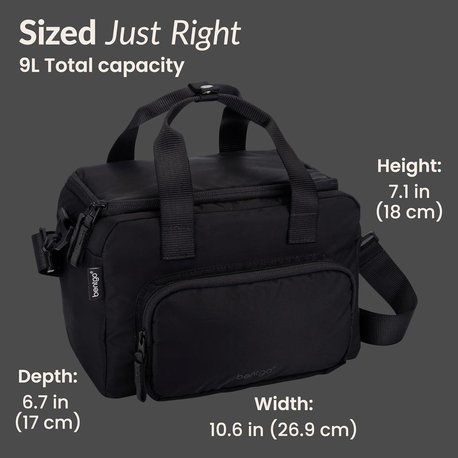 imageBentgo Insulated Lunch Bag ExtraLarge Capacity Adult Lunch Bag with Shoulder Strap and External Storage Compartment Durable Lightweight Ideal for Work School amp Meals On the Go LavenderObsidian