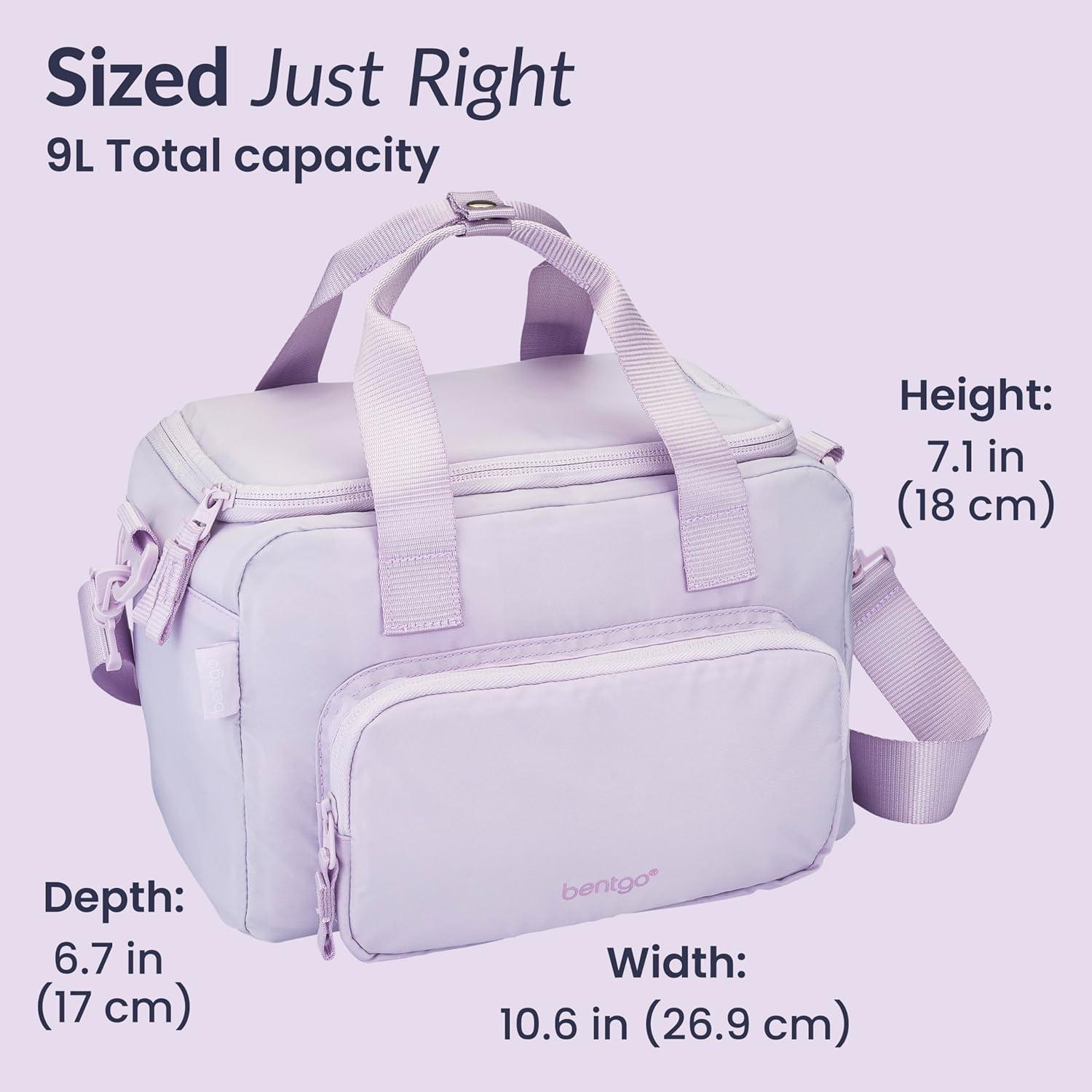 imageBentgo Insulated Lunch Bag ExtraLarge Capacity Adult Lunch Bag with Shoulder Strap and External Storage Compartment Durable Lightweight Ideal for Work School amp Meals On the Go LavenderLavender