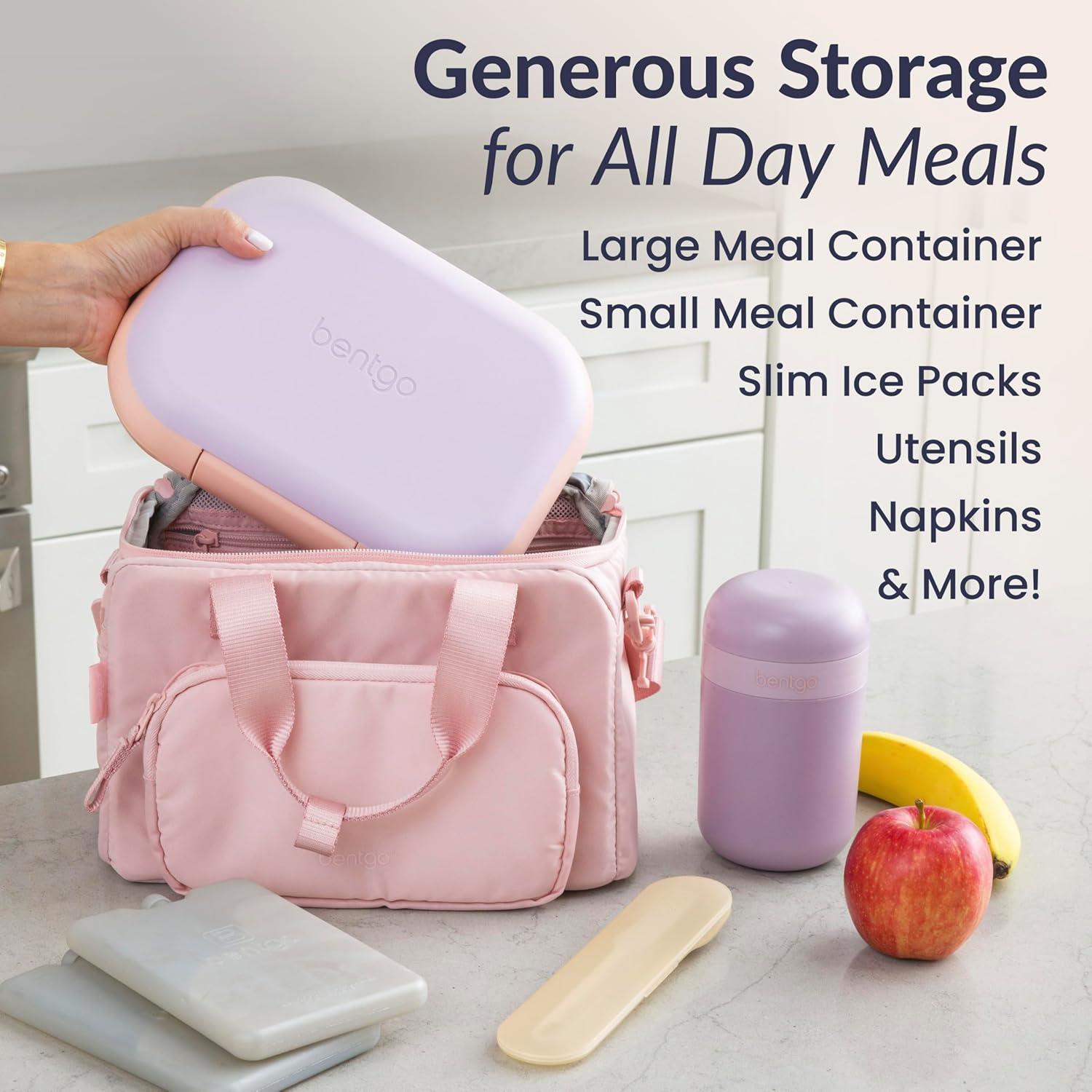 imageBentgo Insulated Lunch Bag ExtraLarge Capacity Adult Lunch Bag with Shoulder Strap and External Storage Compartment Durable Lightweight Ideal for Work School amp Meals On the Go LavenderSoft Blush