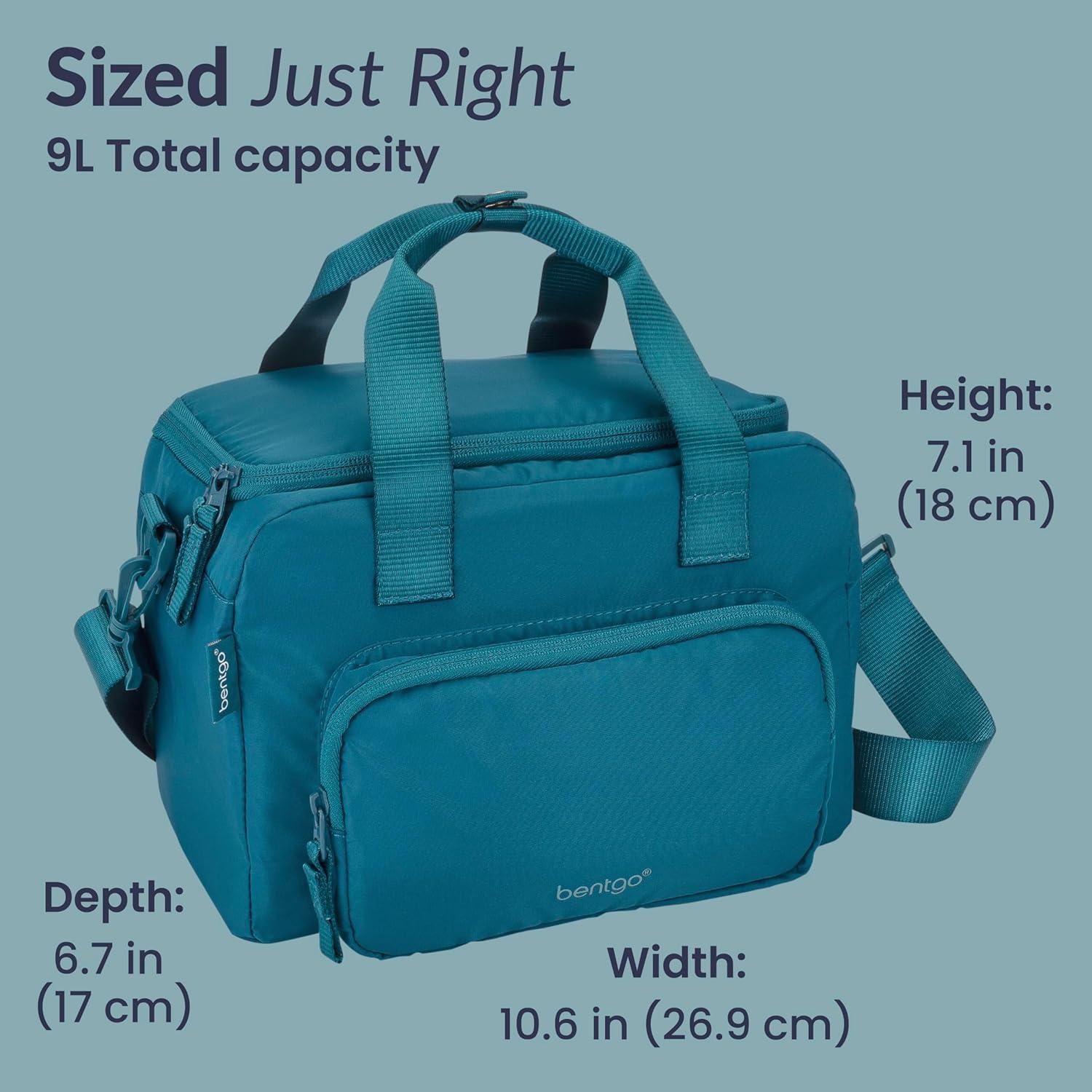 imageBentgo Insulated Lunch Bag ExtraLarge Capacity Adult Lunch Bag with Shoulder Strap and External Storage Compartment Durable Lightweight Ideal for Work School amp Meals On the Go LavenderDeep Teal