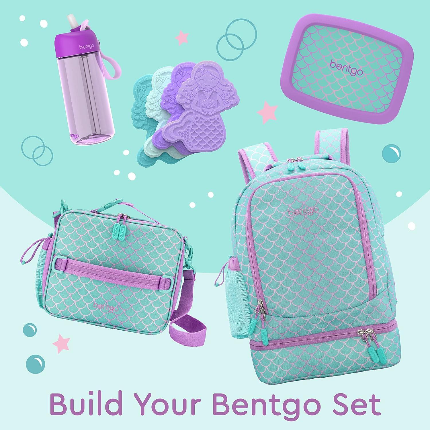 imageBentgo Kids 2in1 Backpack amp Insulated Lunch Bag Glitter Designed 16 Backpack for School amp Travel Durable Water Resistant Padded amp Large Compartments Glitter Edition Petal PinkMermaid Scales
