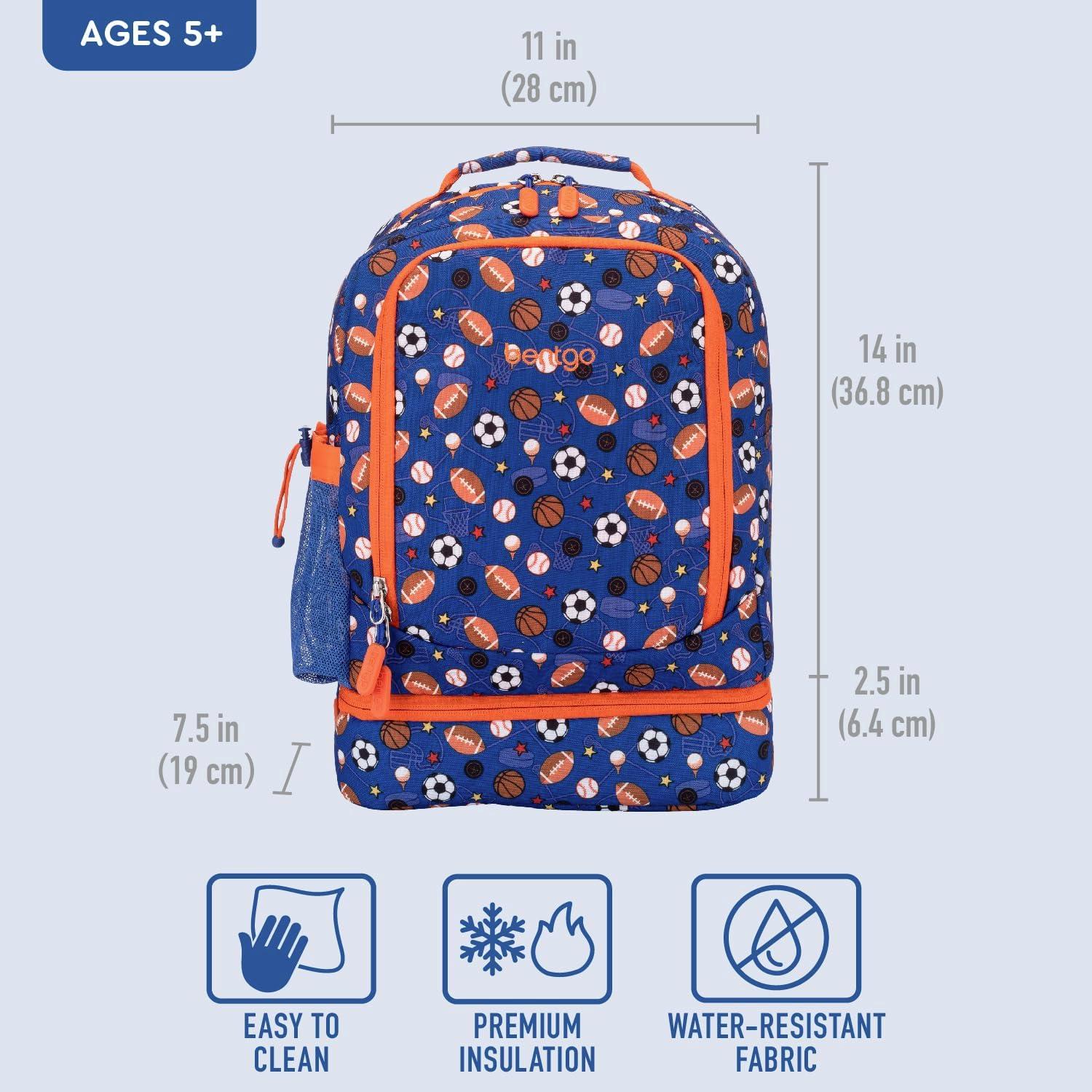 imageBentgo Kids 2in1 Backpack amp Insulated Lunch Bag Glitter Designed 16 Backpack for School amp Travel Durable Water Resistant Padded amp Large Compartments Glitter Edition Petal PinkSports