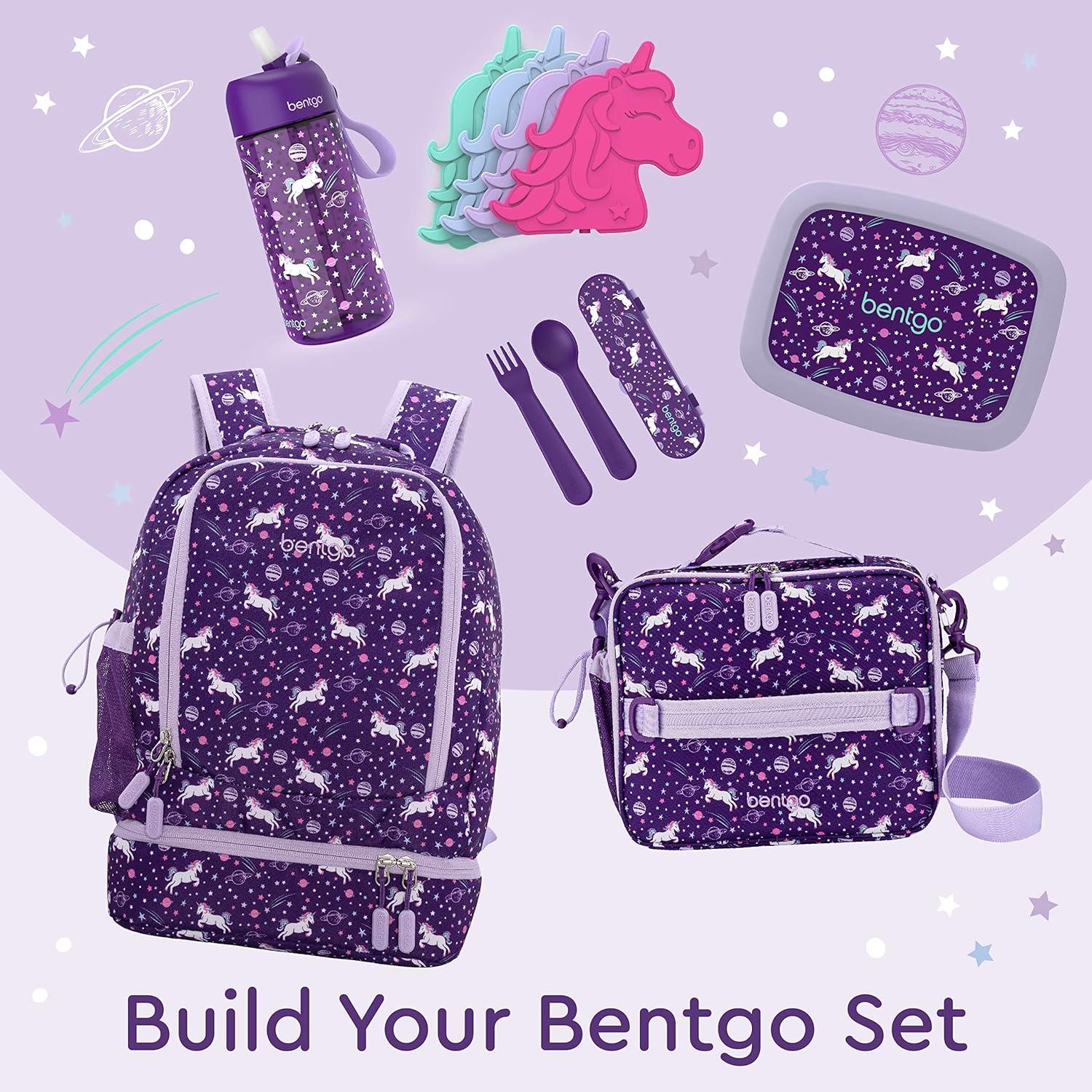 imageBentgo Kids 2in1 Backpack amp Insulated Lunch Bag Glitter Designed 16 Backpack for School amp Travel Durable Water Resistant Padded amp Large Compartments Glitter Edition Petal PinkUnicorn