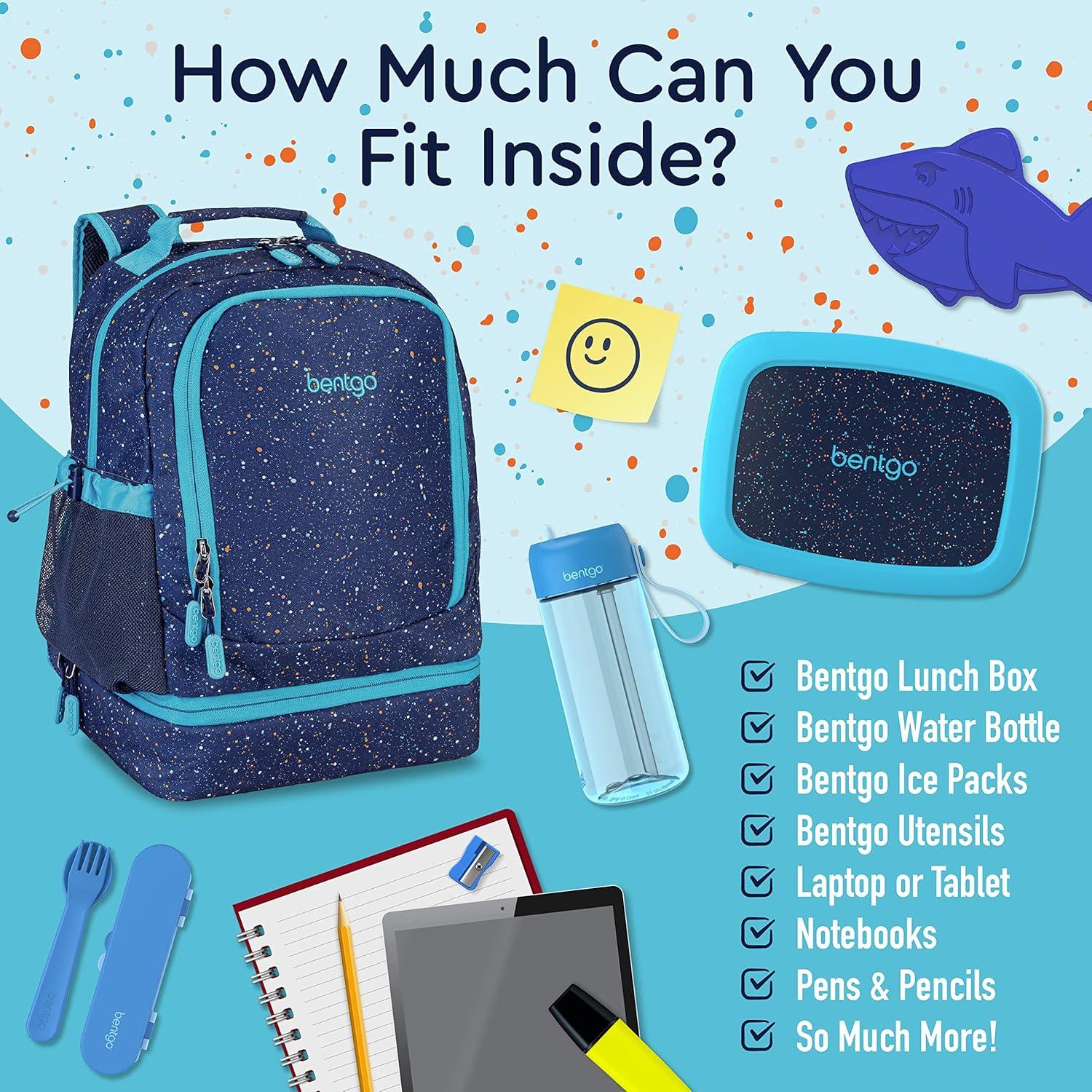 imageBentgo Kids 2in1 Backpack amp Insulated Lunch Bag Glitter Designed 16 Backpack for School amp Travel Durable Water Resistant Padded amp Large Compartments Glitter Edition Petal PinkConfetti Edition Abyss Blue