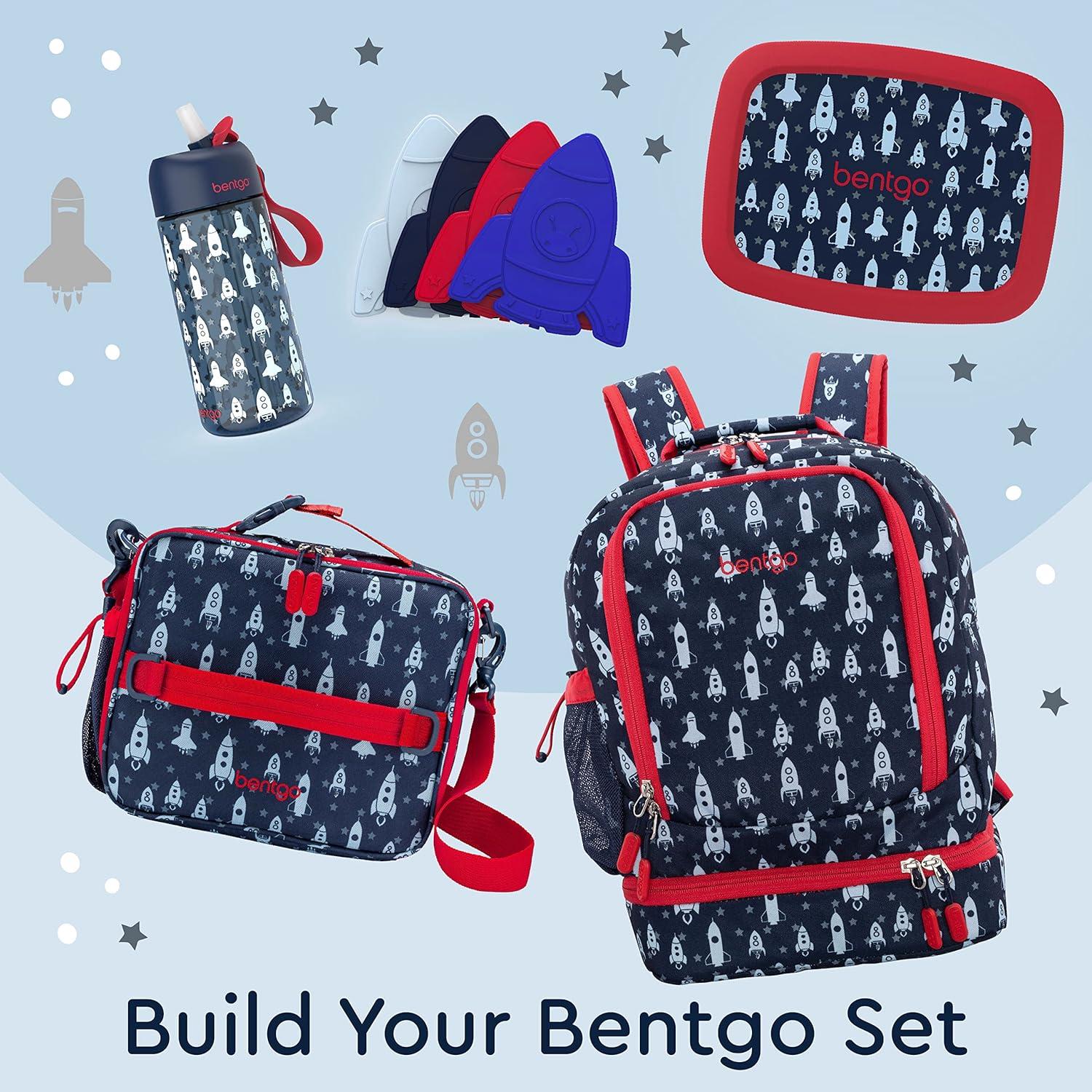 imageBentgo Kids 2in1 Backpack amp Insulated Lunch Bag Glitter Designed 16 Backpack for School amp Travel Durable Water Resistant Padded amp Large Compartments Glitter Edition Petal PinkRocket