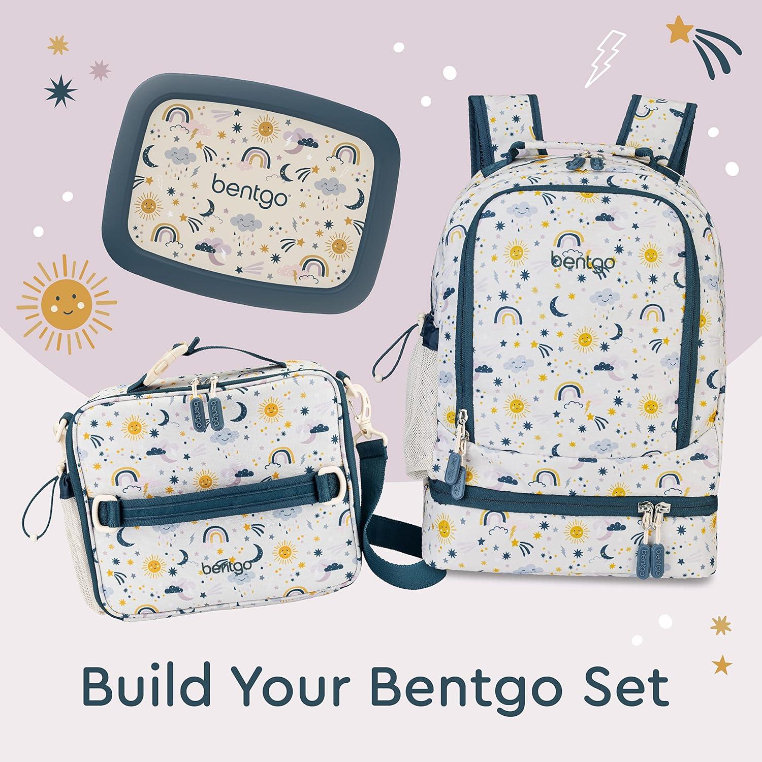 imageBentgo Kids 2in1 Backpack amp Insulated Lunch Bag Glitter Designed 16 Backpack for School amp Travel Durable Water Resistant Padded amp Large Compartments Glitter Edition Petal PinkFriendly Skies