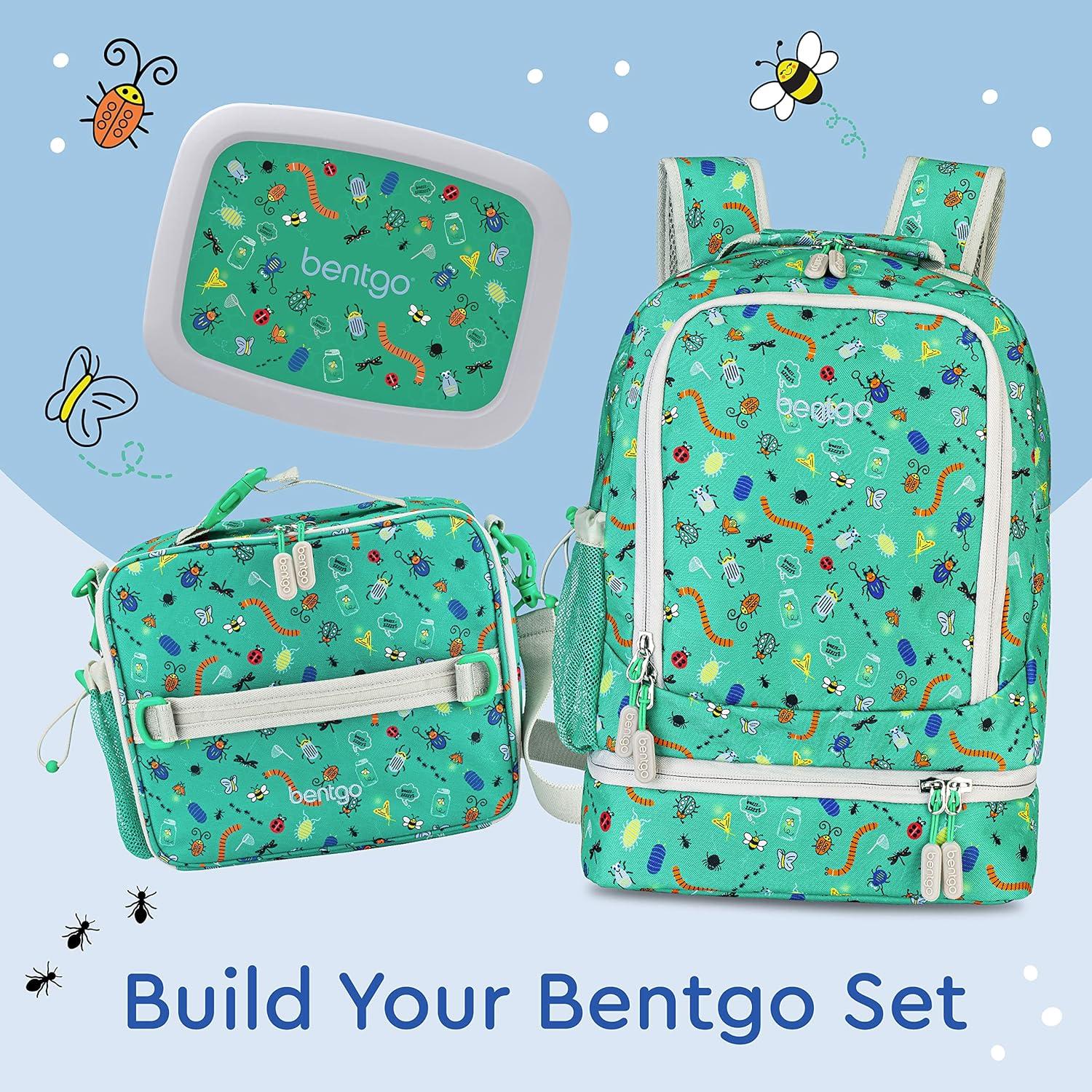 imageBentgo Kids 2in1 Backpack amp Insulated Lunch Bag Glitter Designed 16 Backpack for School amp Travel Durable Water Resistant Padded amp Large Compartments Glitter Edition Petal PinkBug Buddies