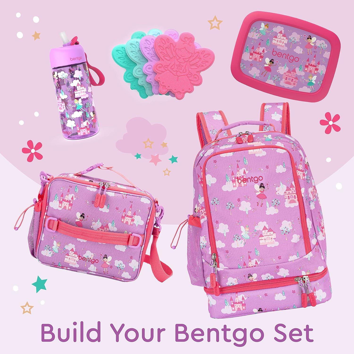 imageBentgo Kids 2in1 Backpack amp Insulated Lunch Bag Glitter Designed 16 Backpack for School amp Travel Durable Water Resistant Padded amp Large Compartments Glitter Edition Petal PinkFairies