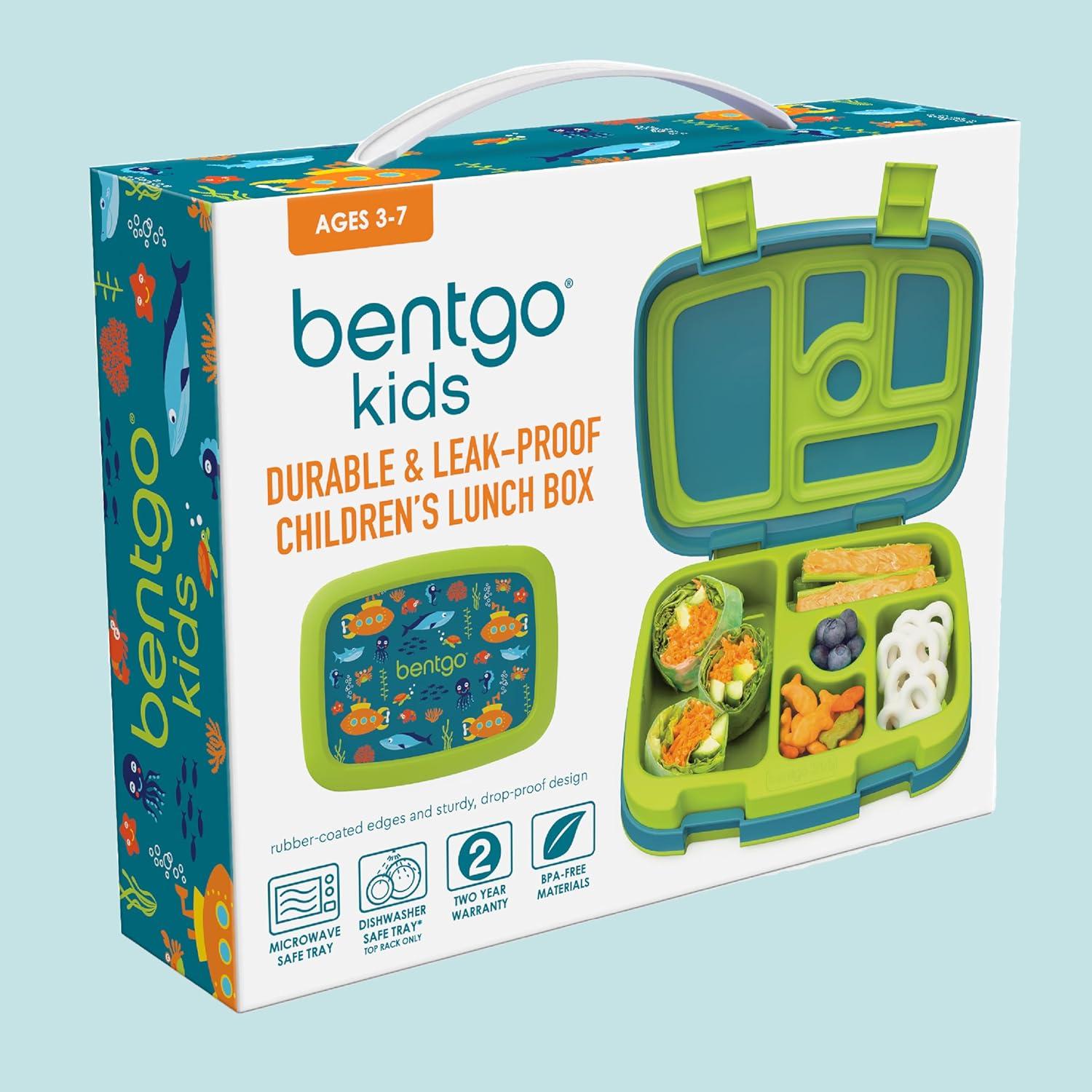 imageBentgo Kids 5Compartment LeakProof BentoStyle Lunch Box Whimsy amp Wonder Collection Ideal for Ages 37 DropProof amp Durable Dishwasher Safe amp PFAS amp BPAFree Materials Geo SpeckleSubmarine