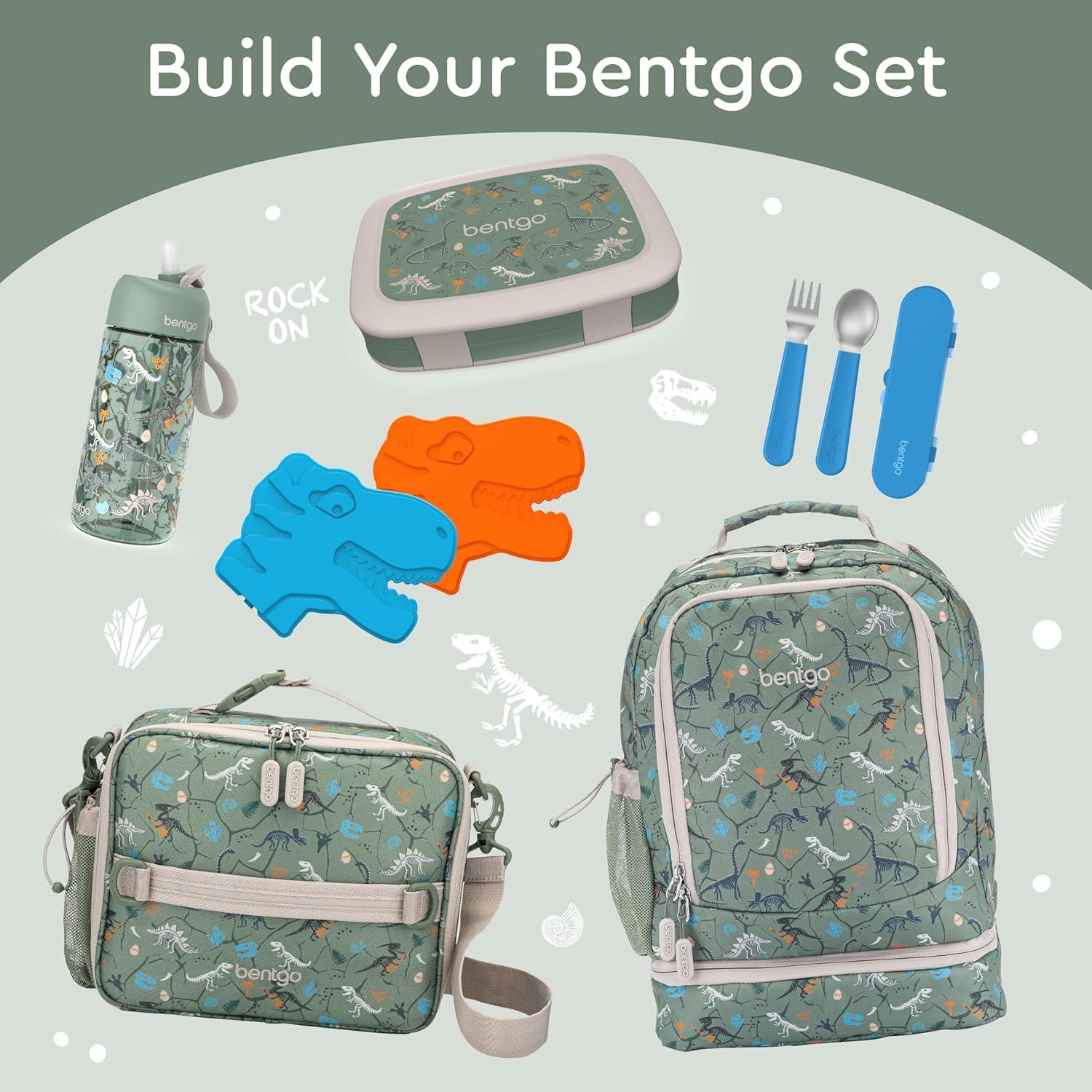 imageBentgo Kids 5Compartment LeakProof BentoStyle Lunch Box Whimsy amp Wonder Collection Ideal for Ages 37 DropProof amp Durable Dishwasher Safe amp PFAS amp BPAFree Materials Geo SpeckleDino Fossils