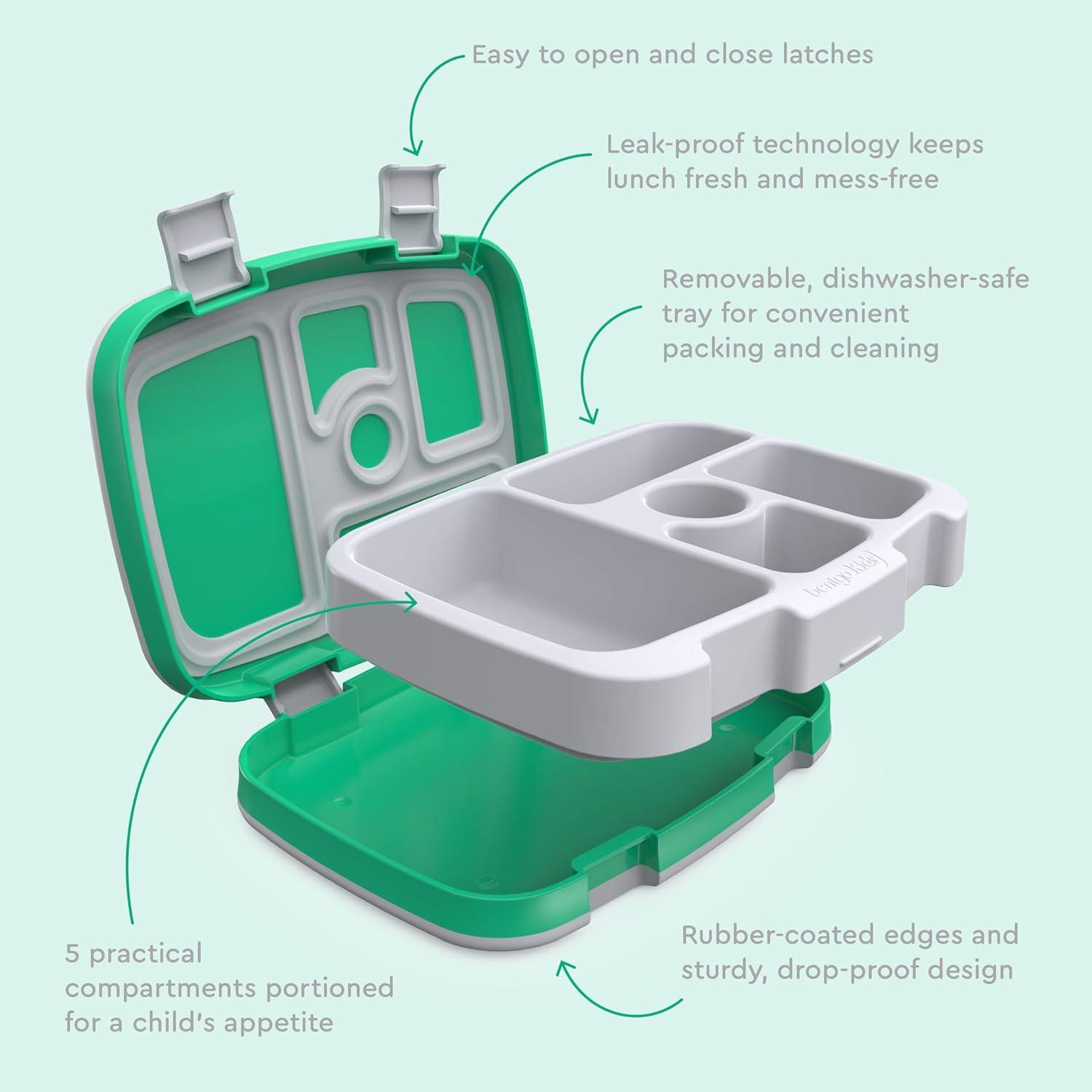 imageBentgo Kids 5Compartment LeakProof BentoStyle Lunch Box Whimsy amp Wonder Collection Ideal for Ages 37 DropProof amp Durable Dishwasher Safe amp PFAS amp BPAFree Materials Geo SpeckleBug Buddies