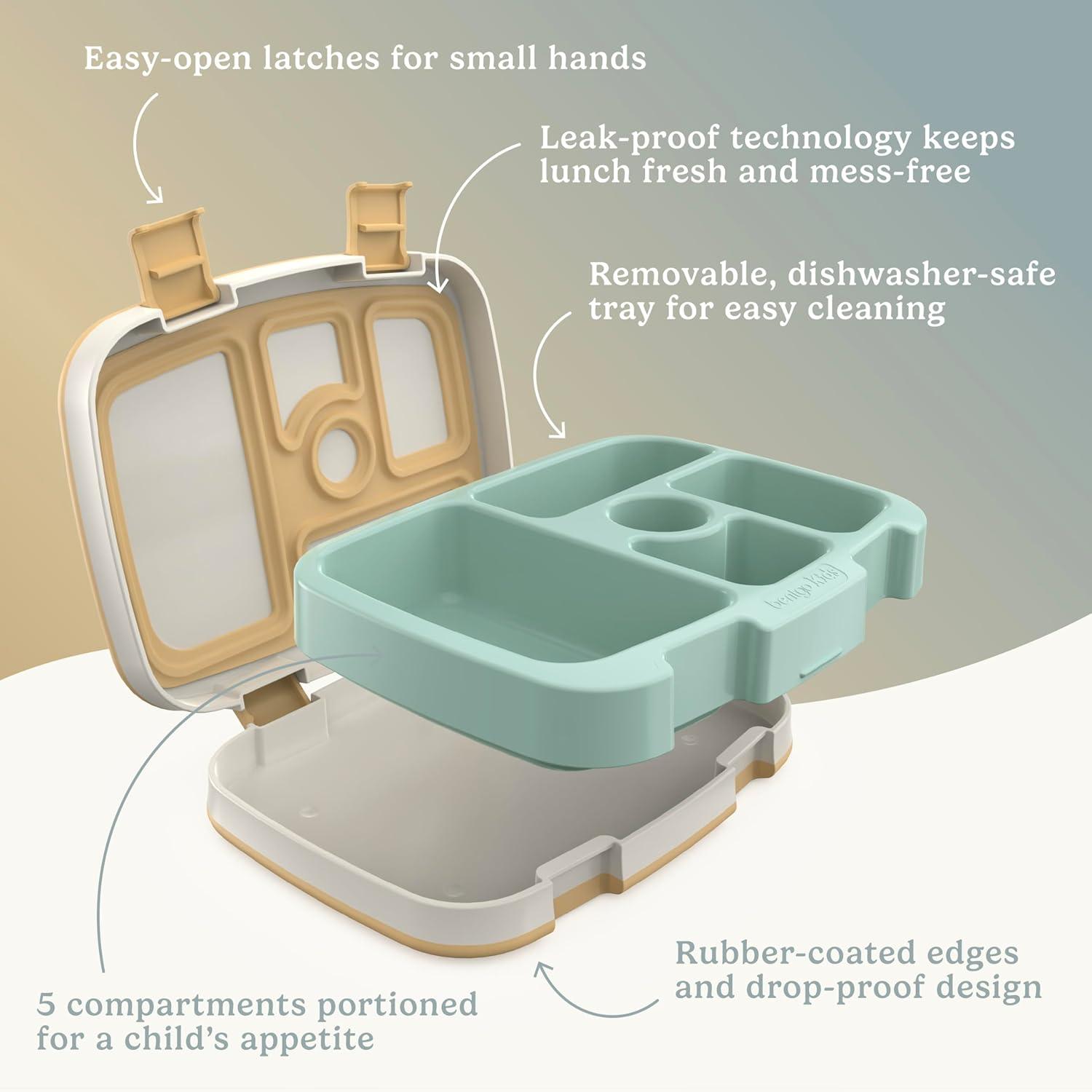 imageBentgo Kids 5Compartment LeakProof BentoStyle Lunch Box Whimsy amp Wonder Collection Ideal for Ages 37 DropProof amp Durable Dishwasher Safe amp PFAS amp BPAFree Materials Geo SpeckleWavy