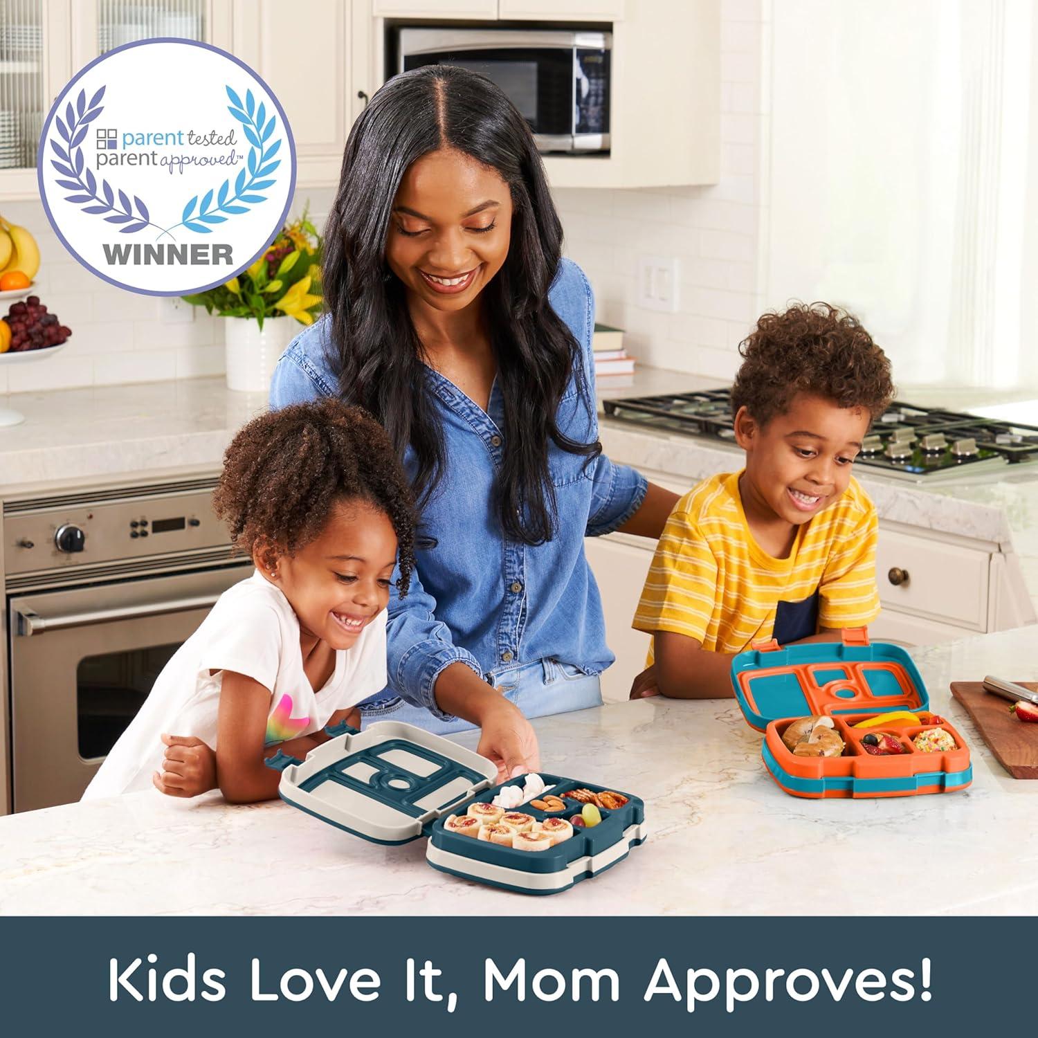 imageBentgo Kids 5Compartment LeakProof BentoStyle Lunch Box Whimsy amp Wonder Collection Ideal for Ages 37 DropProof amp Durable Dishwasher Safe amp PFAS amp BPAFree Materials Geo SpeckleFriendly Skies