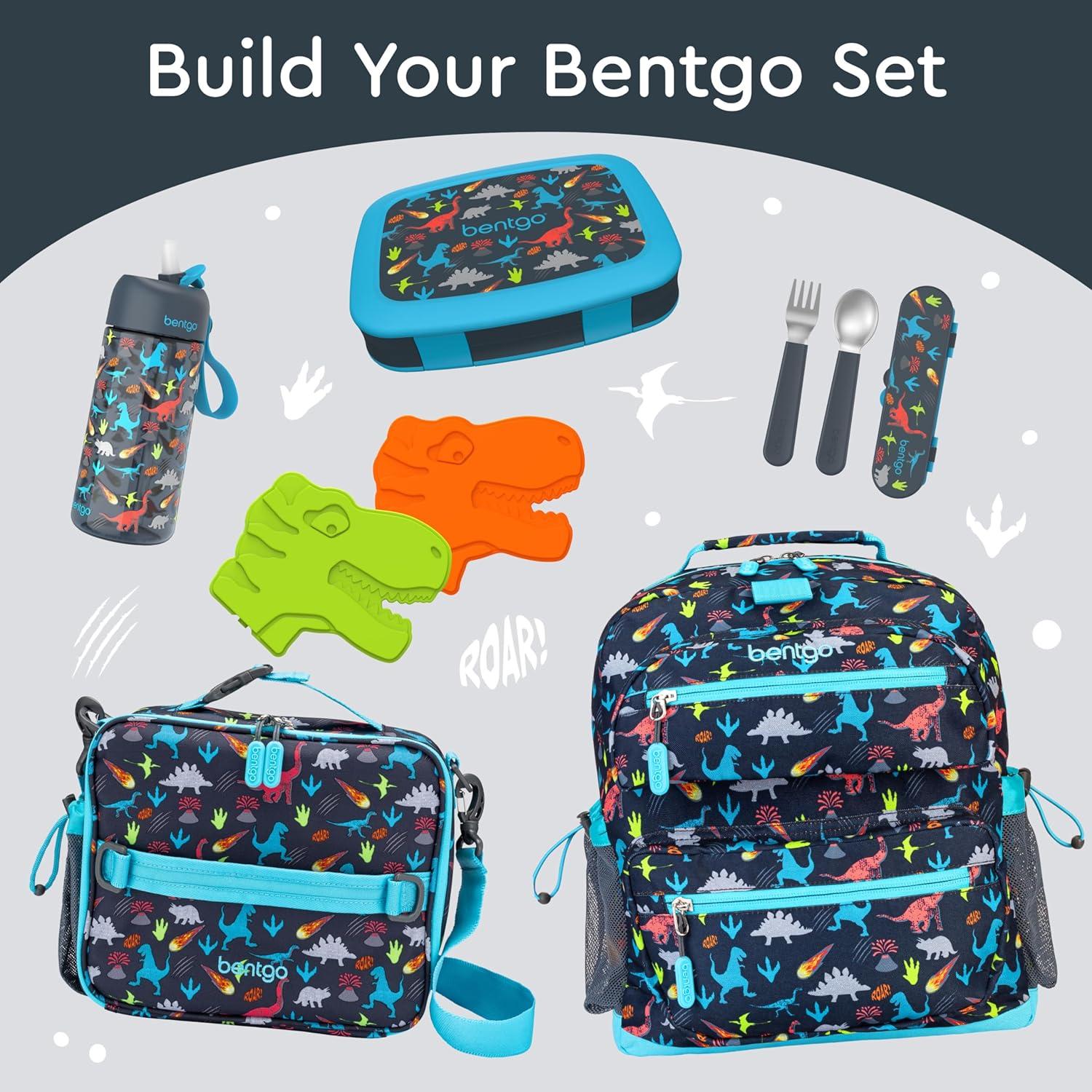 imageBentgo Kids 5Compartment LeakProof BentoStyle Lunch Box Whimsy amp Wonder Collection Ideal for Ages 37 DropProof amp Durable Dishwasher Safe amp PFAS amp BPAFree Materials Geo SpeckleDinosaur