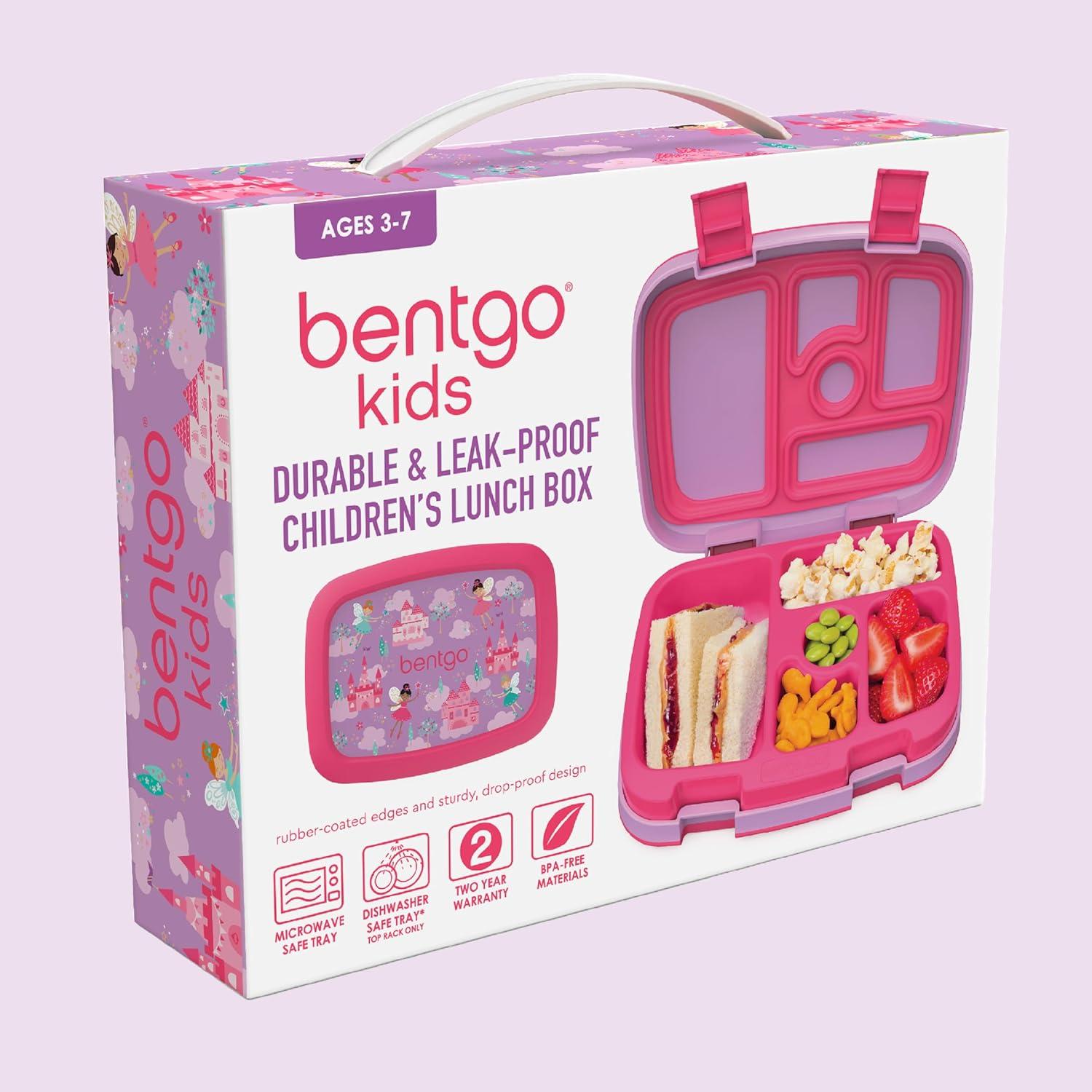 imageBentgo Kids 5Compartment LeakProof BentoStyle Lunch Box Whimsy amp Wonder Collection Ideal for Ages 37 DropProof amp Durable Dishwasher Safe amp PFAS amp BPAFree Materials Geo SpeckleFairies