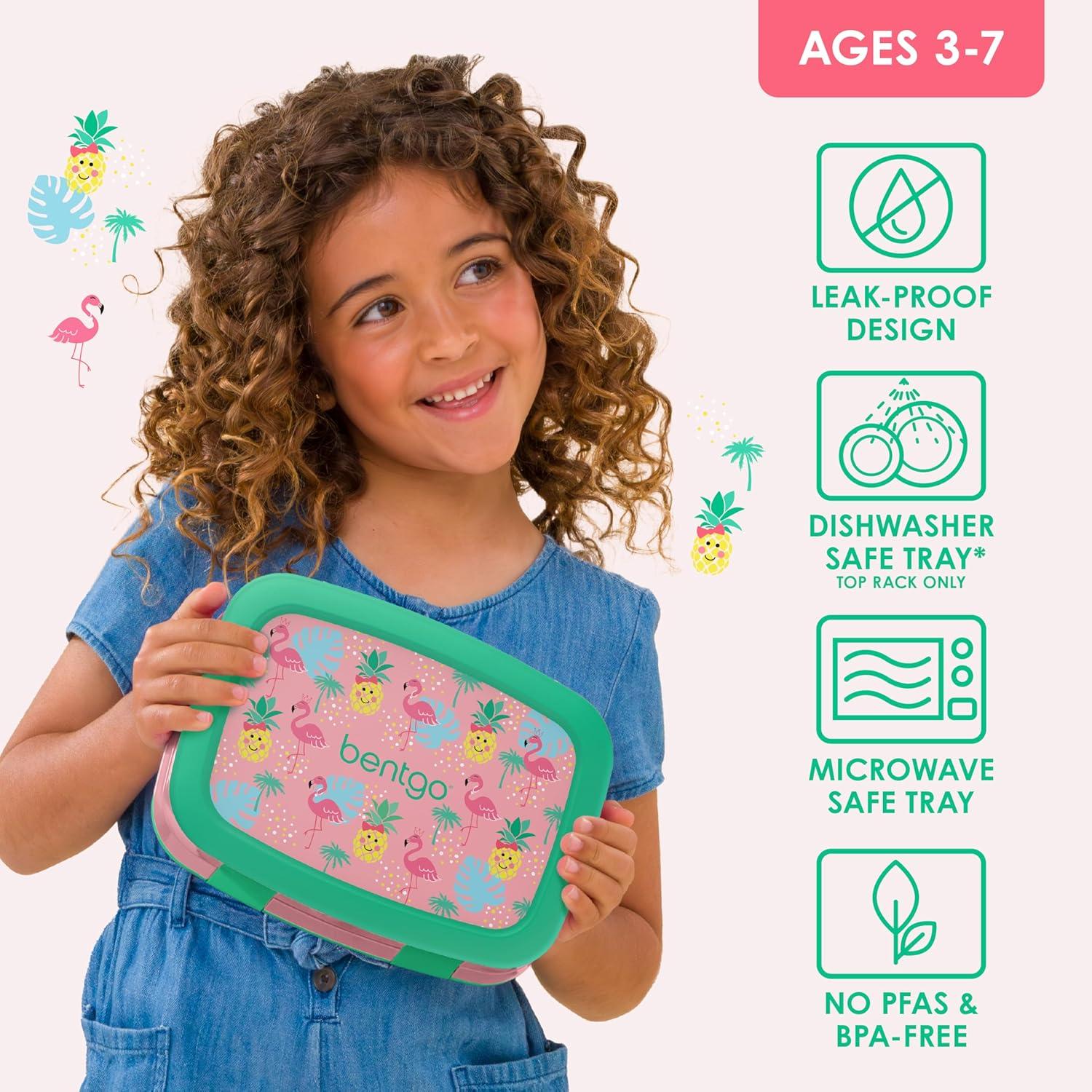 imageBentgo Kids 5Compartment LeakProof BentoStyle Lunch Box Whimsy amp Wonder Collection Ideal for Ages 37 DropProof amp Durable Dishwasher Safe amp PFAS amp BPAFree Materials Geo SpeckleTropical