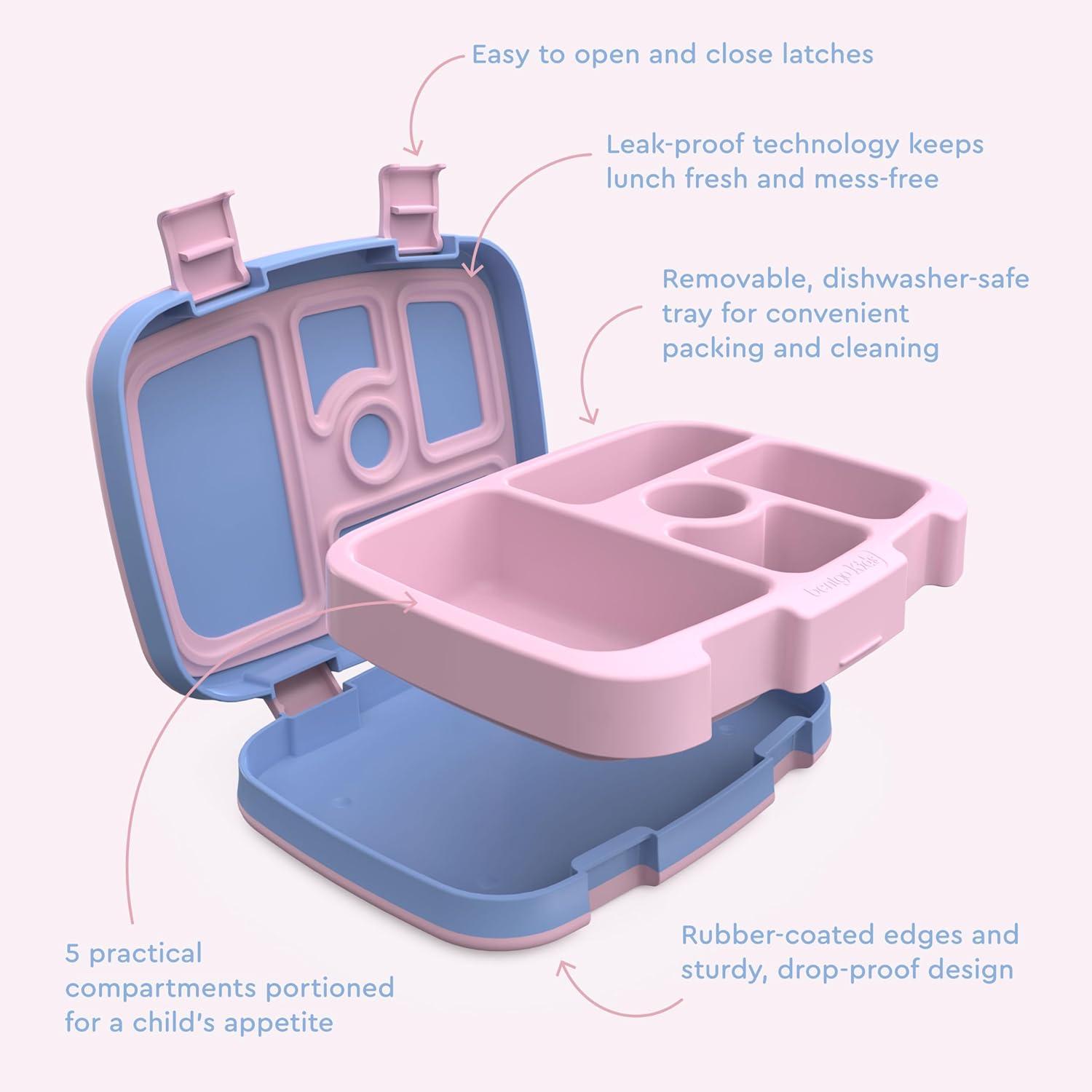 imageBentgo Kids 5Compartment LeakProof BentoStyle Lunch Box Whimsy amp Wonder Collection Ideal for Ages 37 DropProof amp Durable Dishwasher Safe amp PFAS amp BPAFree Materials Geo SpeckleLavender Galaxy