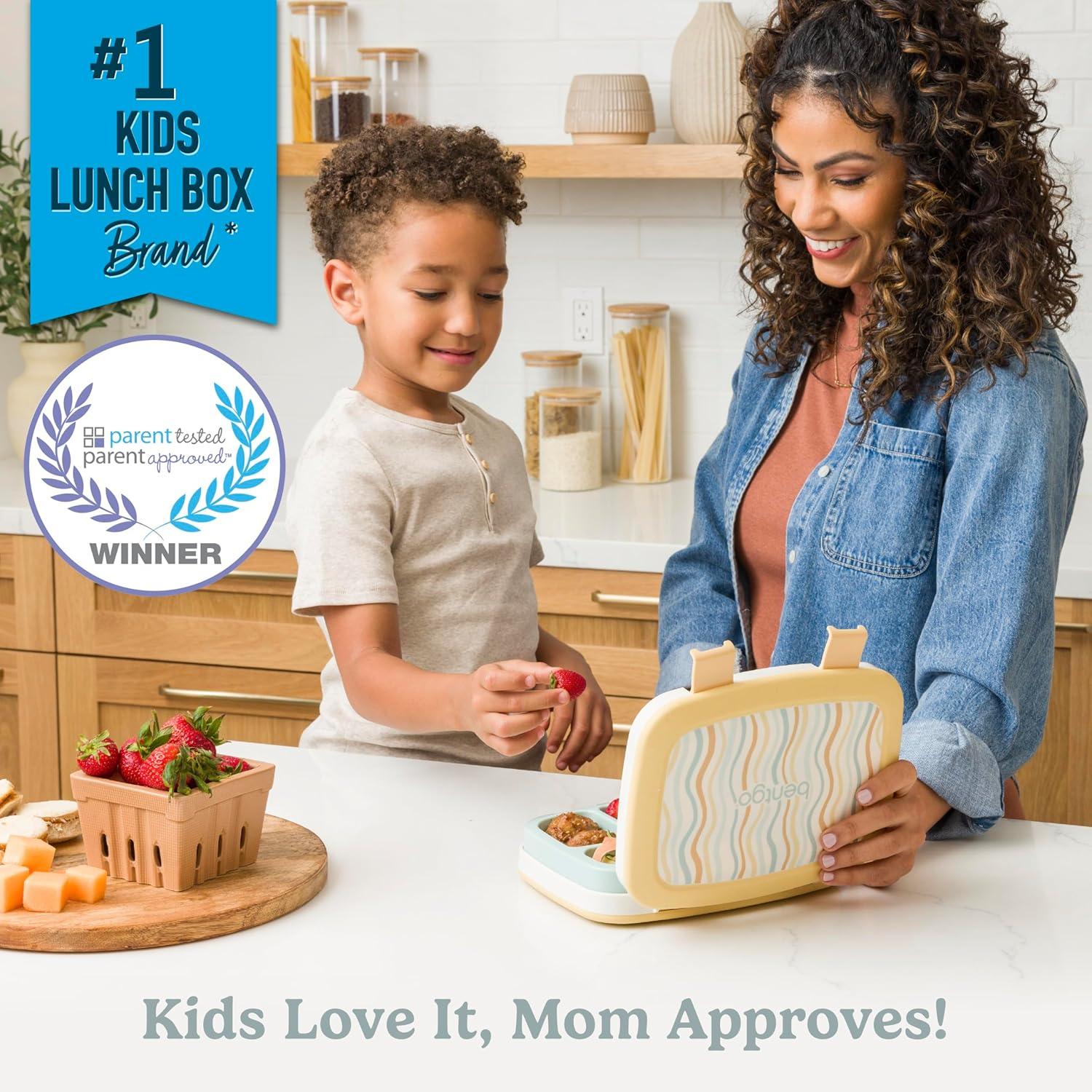 imageBentgo Kids 5Compartment LeakProof BentoStyle Lunch Box Whimsy amp Wonder Collection Ideal for Ages 37 DropProof amp Durable Dishwasher Safe amp PFAS amp BPAFree Materials Geo SpeckleWavy