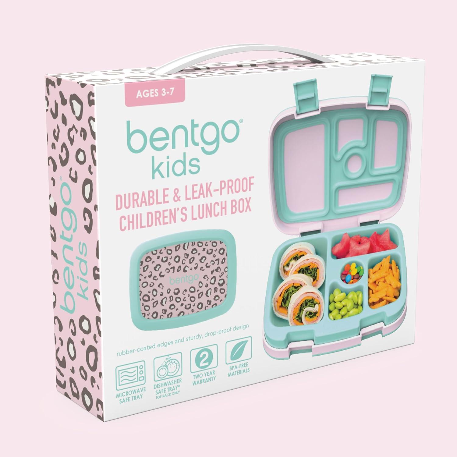 imageBentgo Kids 5Compartment LeakProof BentoStyle Lunch Box Whimsy amp Wonder Collection Ideal for Ages 37 DropProof amp Durable Dishwasher Safe amp PFAS amp BPAFree Materials Geo SpeckleLeopard