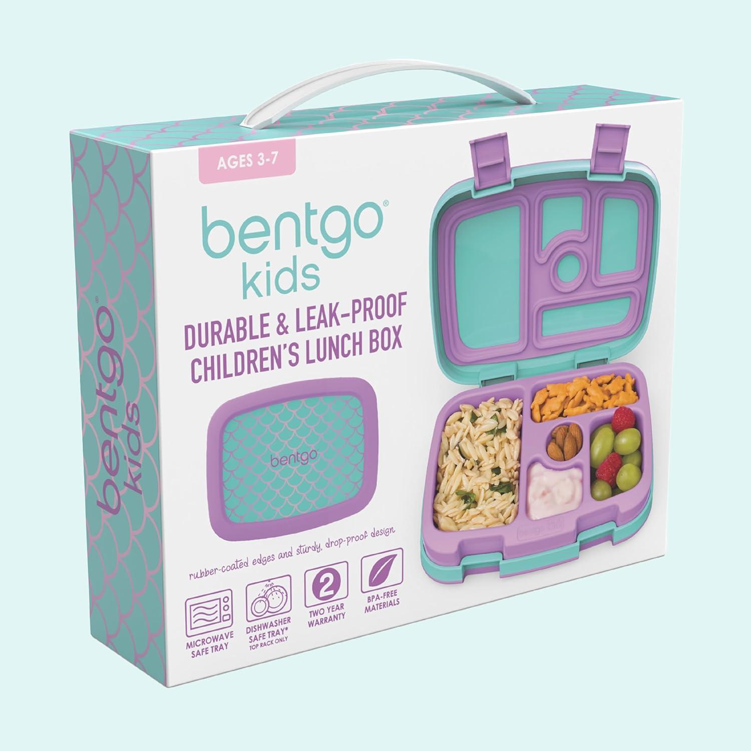 imageBentgo Kids 5Compartment LeakProof BentoStyle Lunch Box Whimsy amp Wonder Collection Ideal for Ages 37 DropProof amp Durable Dishwasher Safe amp PFAS amp BPAFree Materials Geo SpeckleMermaid Scales