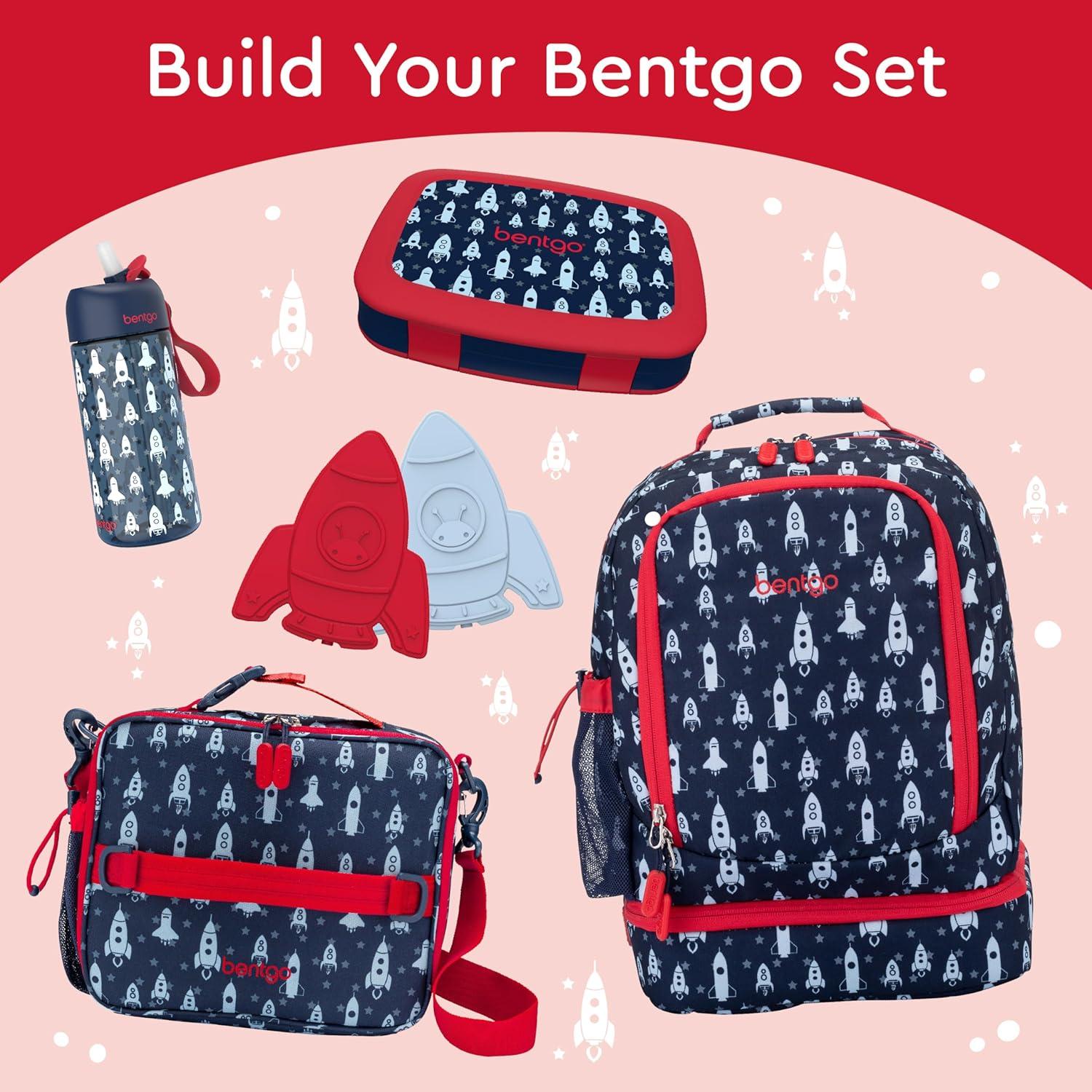 imageBentgo Kids 5Compartment LeakProof BentoStyle Lunch Box Whimsy amp Wonder Collection Ideal for Ages 37 DropProof amp Durable Dishwasher Safe amp PFAS amp BPAFree Materials Geo SpeckleRocket