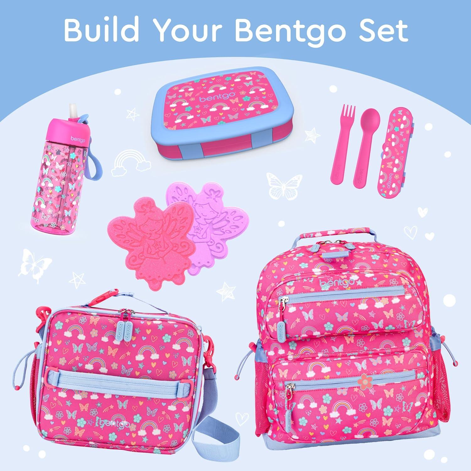 imageBentgo Kids 5Compartment LeakProof BentoStyle Lunch Box Whimsy amp Wonder Collection Ideal for Ages 37 DropProof amp Durable Dishwasher Safe amp PFAS amp BPAFree Materials Geo SpeckleRainbows and Butterflies