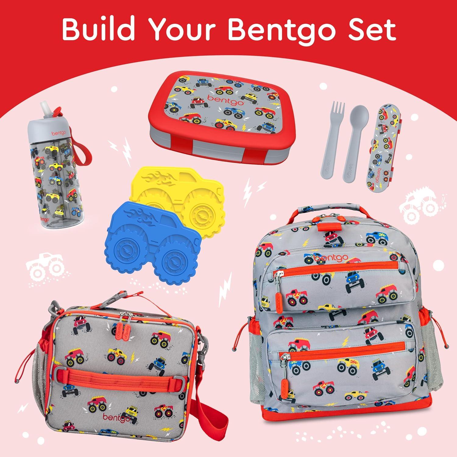 imageBentgo Kids 5Compartment LeakProof BentoStyle Lunch Box Whimsy amp Wonder Collection Ideal for Ages 37 DropProof amp Durable Dishwasher Safe amp PFAS amp BPAFree Materials Geo SpeckleTrucks