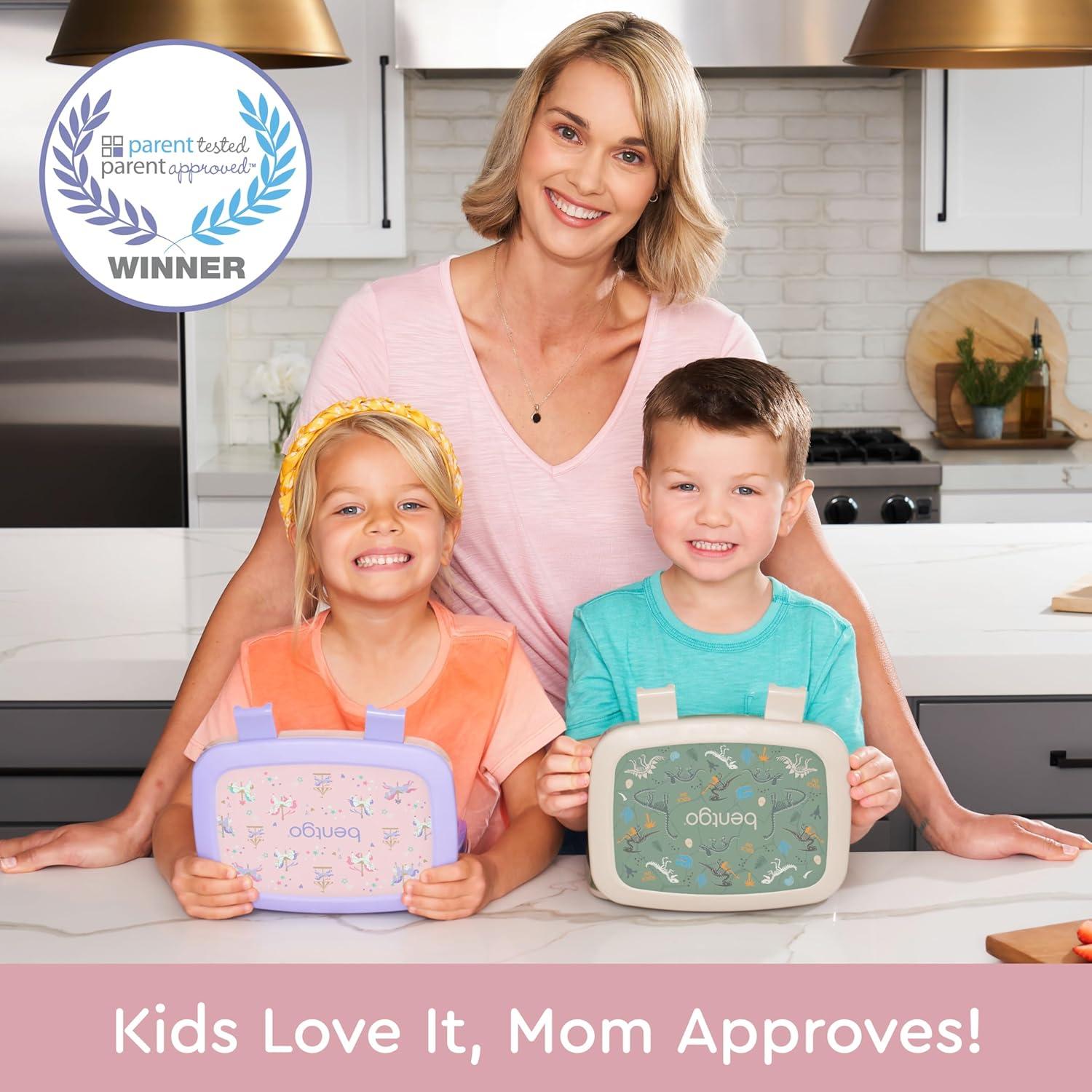 imageBentgo Kids 5Compartment LeakProof BentoStyle Lunch Box Whimsy amp Wonder Collection Ideal for Ages 37 DropProof amp Durable Dishwasher Safe amp PFAS amp BPAFree Materials Geo SpeckleCarousel Unicorns