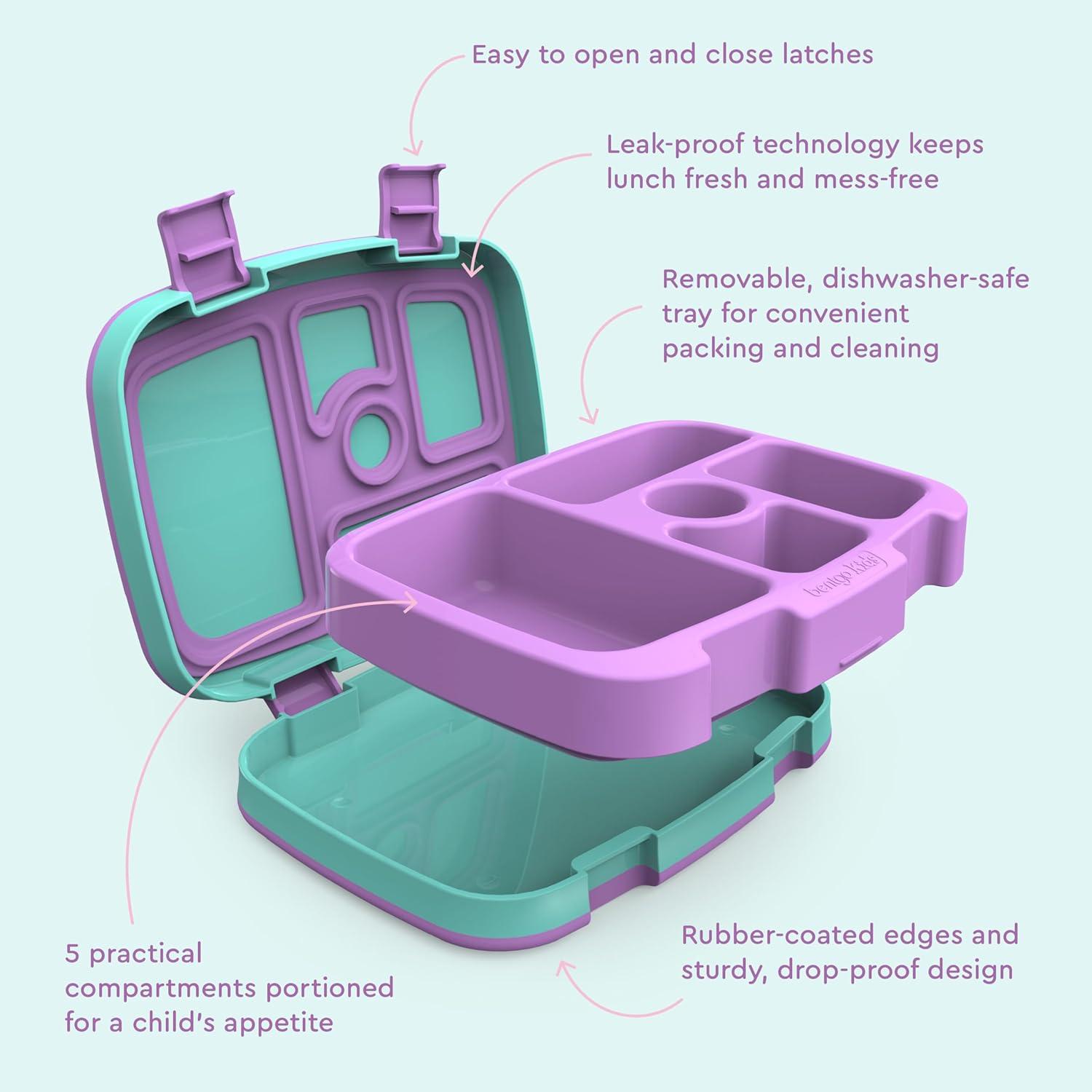 imageBentgo Kids 5Compartment LeakProof BentoStyle Lunch Box Whimsy amp Wonder Collection Ideal for Ages 37 DropProof amp Durable Dishwasher Safe amp PFAS amp BPAFree Materials Geo SpeckleMermaid Scales