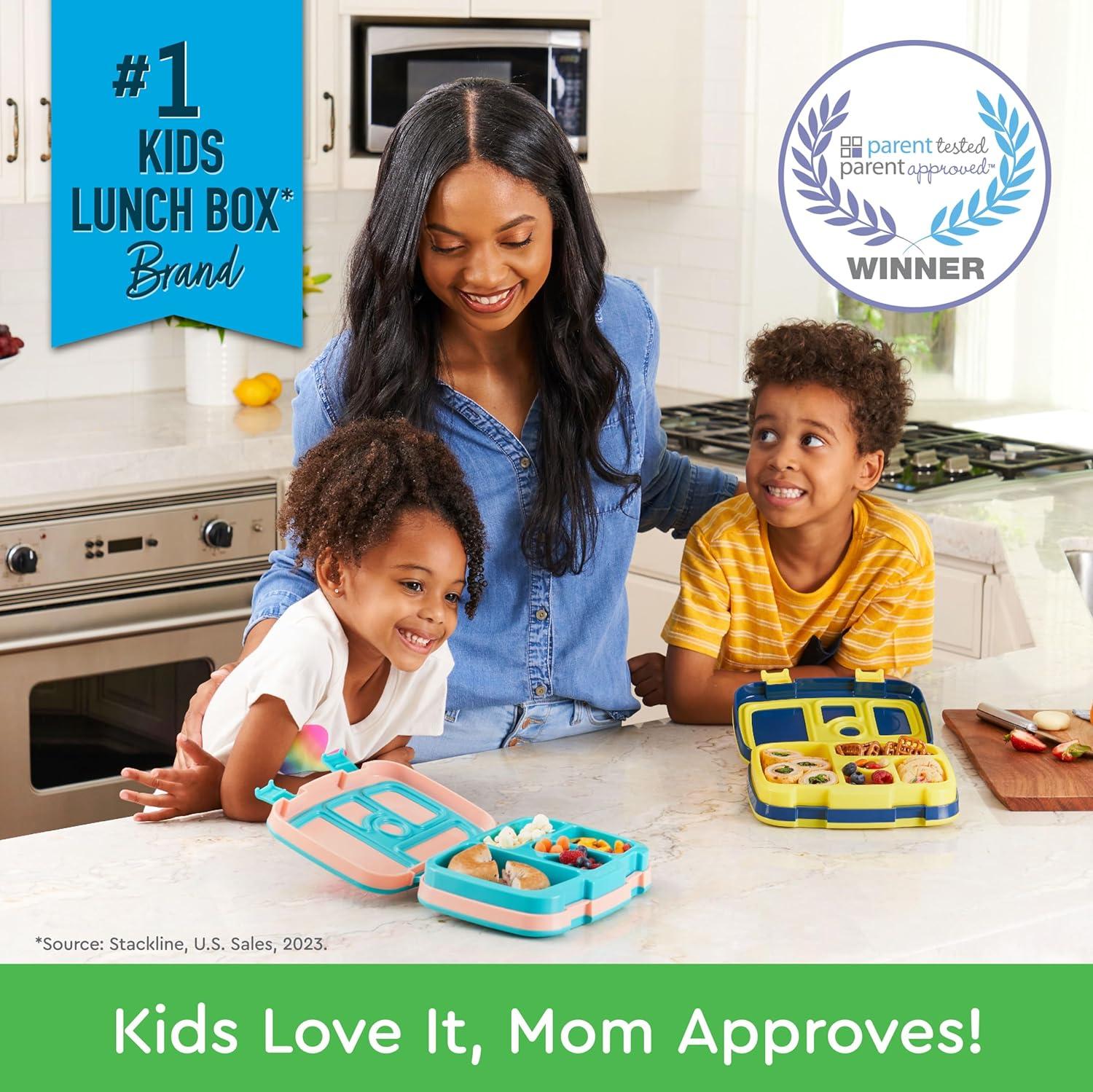 imageBentgo Kids 5Compartment LeakProof BentoStyle Lunch Box Whimsy amp Wonder Collection Ideal for Ages 37 DropProof amp Durable Dishwasher Safe amp PFAS amp BPAFree Materials Geo SpeckleSpace