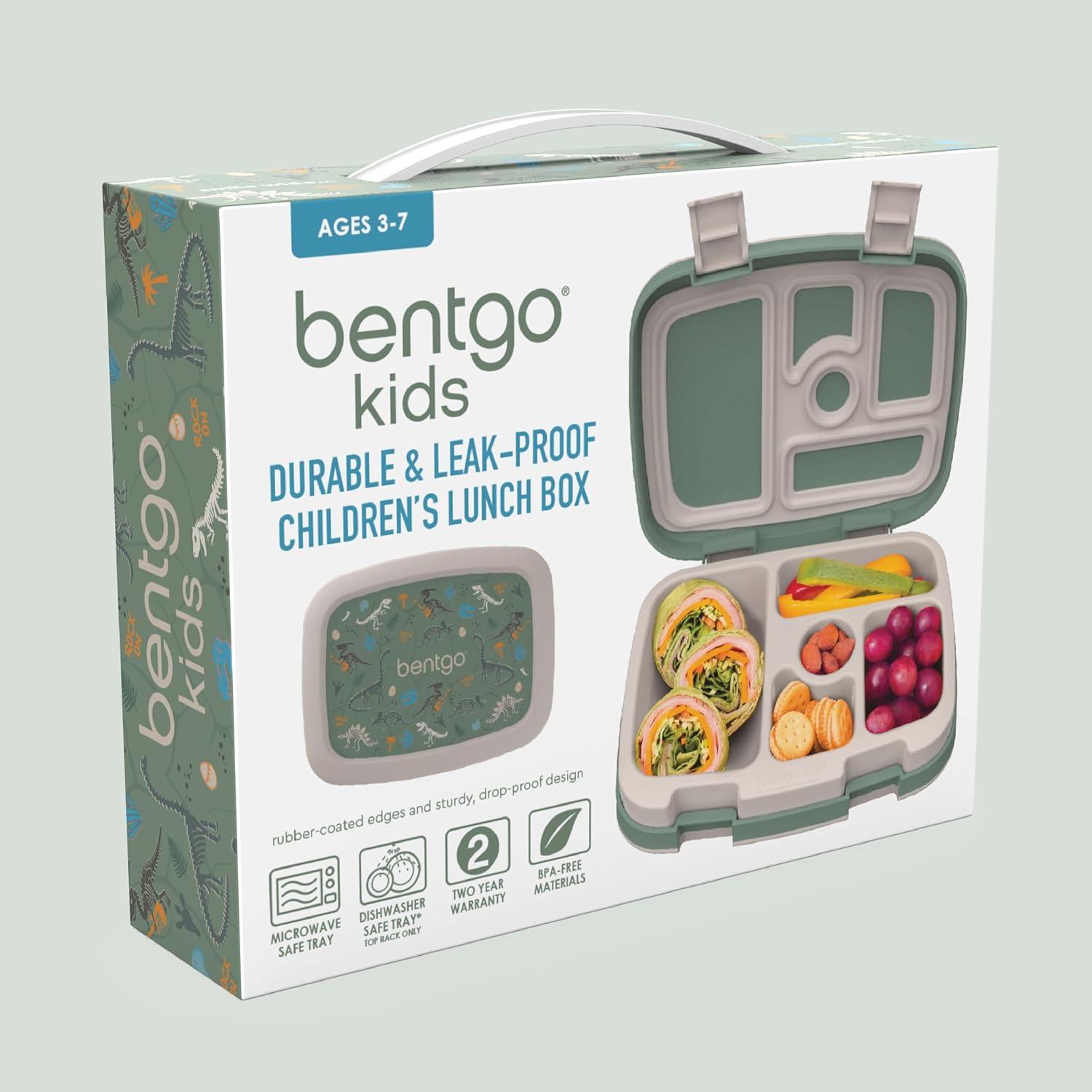 imageBentgo Kids 5Compartment LeakProof BentoStyle Lunch Box Whimsy amp Wonder Collection Ideal for Ages 37 DropProof amp Durable Dishwasher Safe amp PFAS amp BPAFree Materials Geo SpeckleDino Fossils