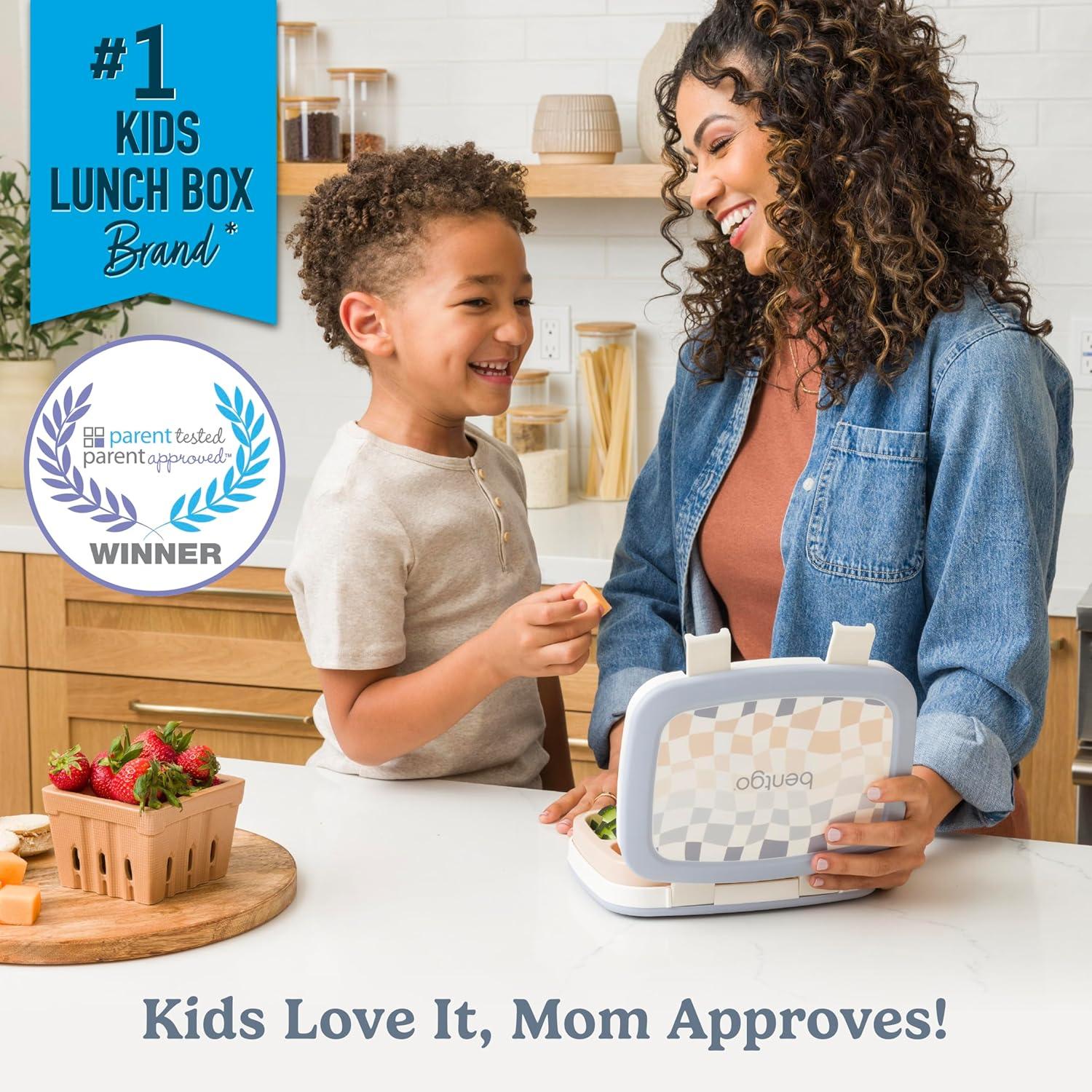 imageBentgo Kids 5Compartment LeakProof BentoStyle Lunch Box Whimsy amp Wonder Collection Ideal for Ages 37 DropProof amp Durable Dishwasher Safe amp PFAS amp BPAFree Materials Geo SpeckleChecker Gradient