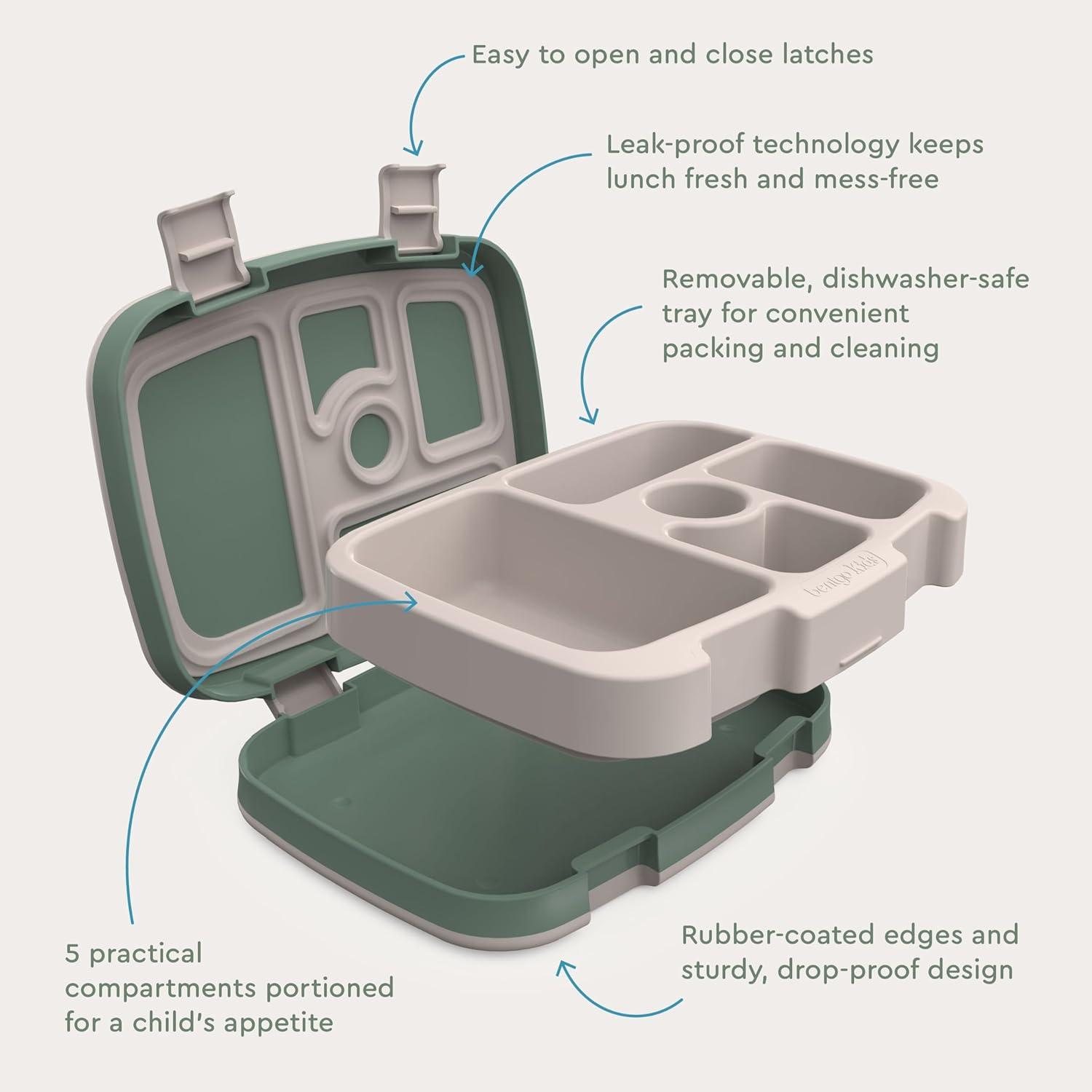 imageBentgo Kids 5Compartment LeakProof BentoStyle Lunch Box Whimsy amp Wonder Collection Ideal for Ages 37 DropProof amp Durable Dishwasher Safe amp PFAS amp BPAFree Materials Geo SpeckleDino Fossils