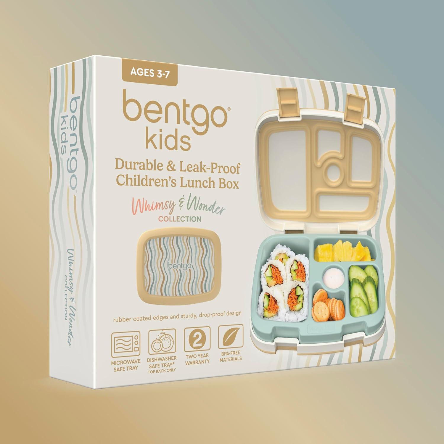 imageBentgo Kids 5Compartment LeakProof BentoStyle Lunch Box Whimsy amp Wonder Collection Ideal for Ages 37 DropProof amp Durable Dishwasher Safe amp PFAS amp BPAFree Materials Geo SpeckleWavy