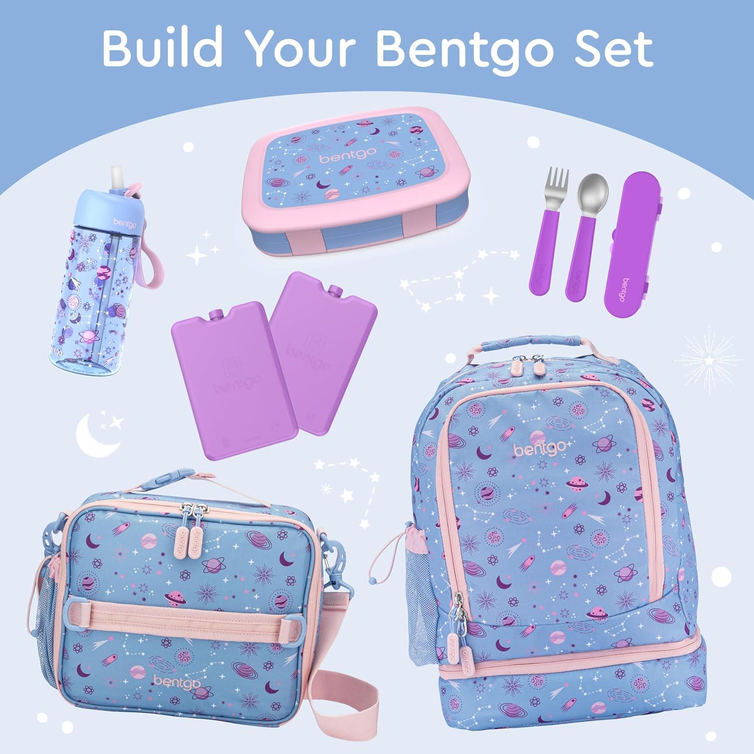 imageBentgo Kids 5Compartment LeakProof BentoStyle Lunch Box Whimsy amp Wonder Collection Ideal for Ages 37 DropProof amp Durable Dishwasher Safe amp PFAS amp BPAFree Materials Geo SpeckleLavender Galaxy