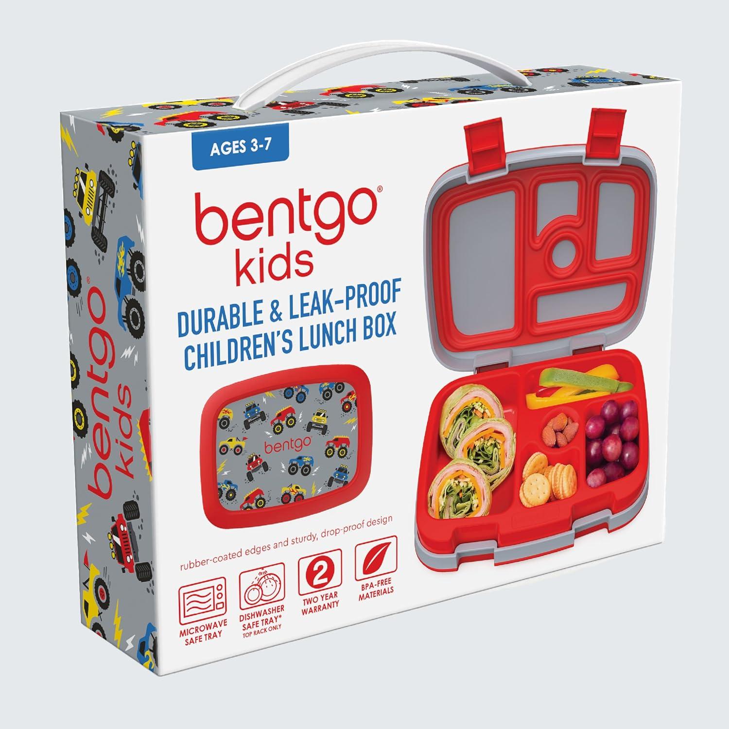 imageBentgo Kids 5Compartment LeakProof BentoStyle Lunch Box Whimsy amp Wonder Collection Ideal for Ages 37 DropProof amp Durable Dishwasher Safe amp PFAS amp BPAFree Materials Geo SpeckleTrucks