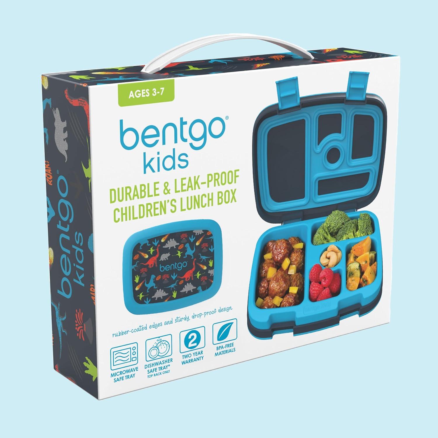 imageBentgo Kids 5Compartment LeakProof BentoStyle Lunch Box Whimsy amp Wonder Collection Ideal for Ages 37 DropProof amp Durable Dishwasher Safe amp PFAS amp BPAFree Materials Geo SpeckleDinosaur