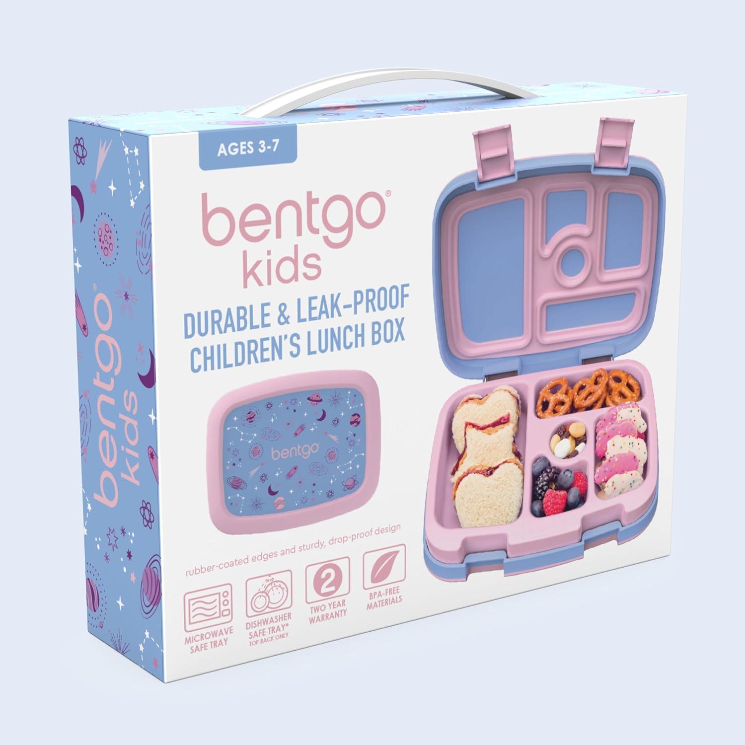 imageBentgo Kids 5Compartment LeakProof BentoStyle Lunch Box Whimsy amp Wonder Collection Ideal for Ages 37 DropProof amp Durable Dishwasher Safe amp PFAS amp BPAFree Materials Geo SpeckleLavender Galaxy