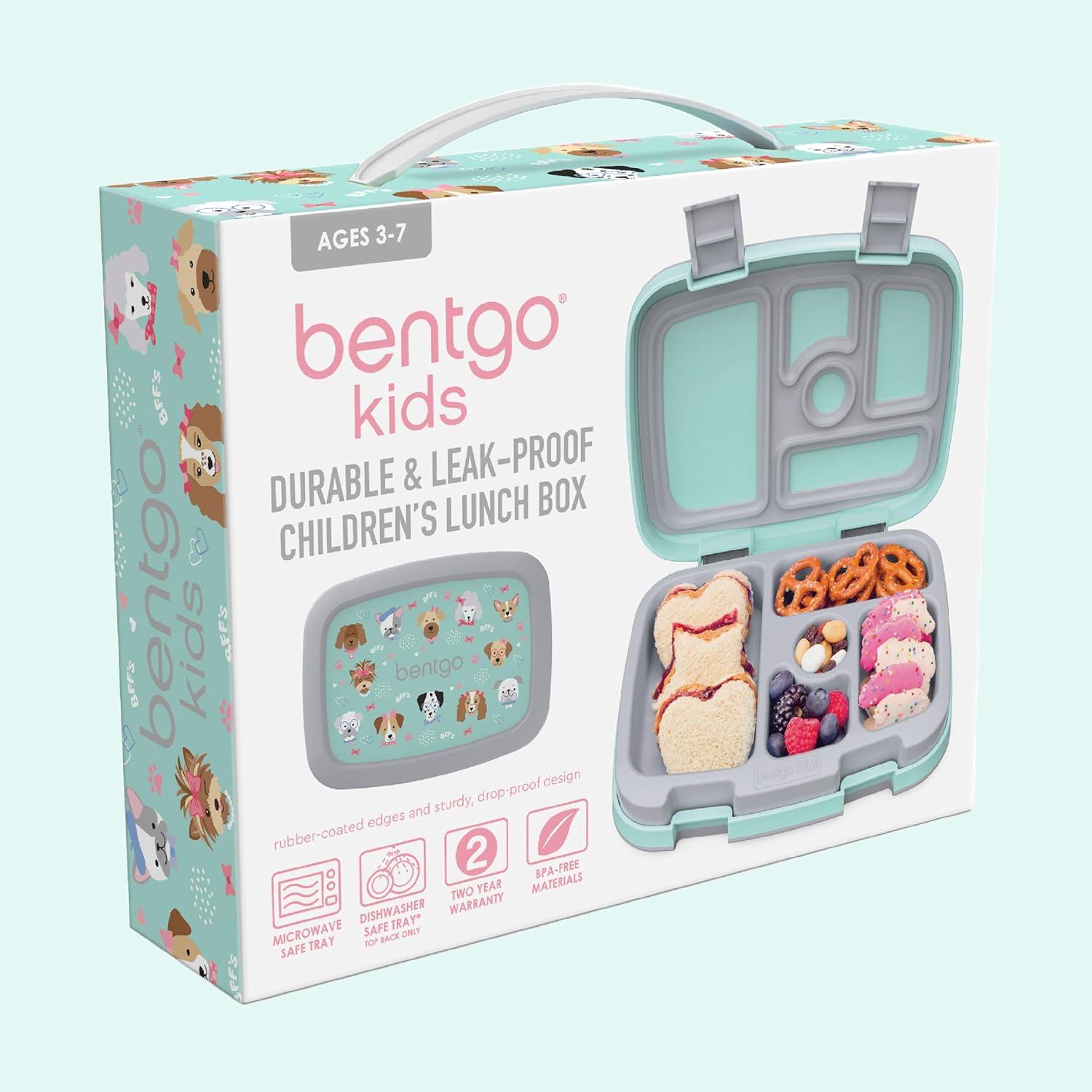 imageBentgo Kids 5Compartment LeakProof BentoStyle Lunch Box Whimsy amp Wonder Collection Ideal for Ages 37 DropProof amp Durable Dishwasher Safe amp PFAS amp BPAFree Materials Geo SpecklePuppy Love