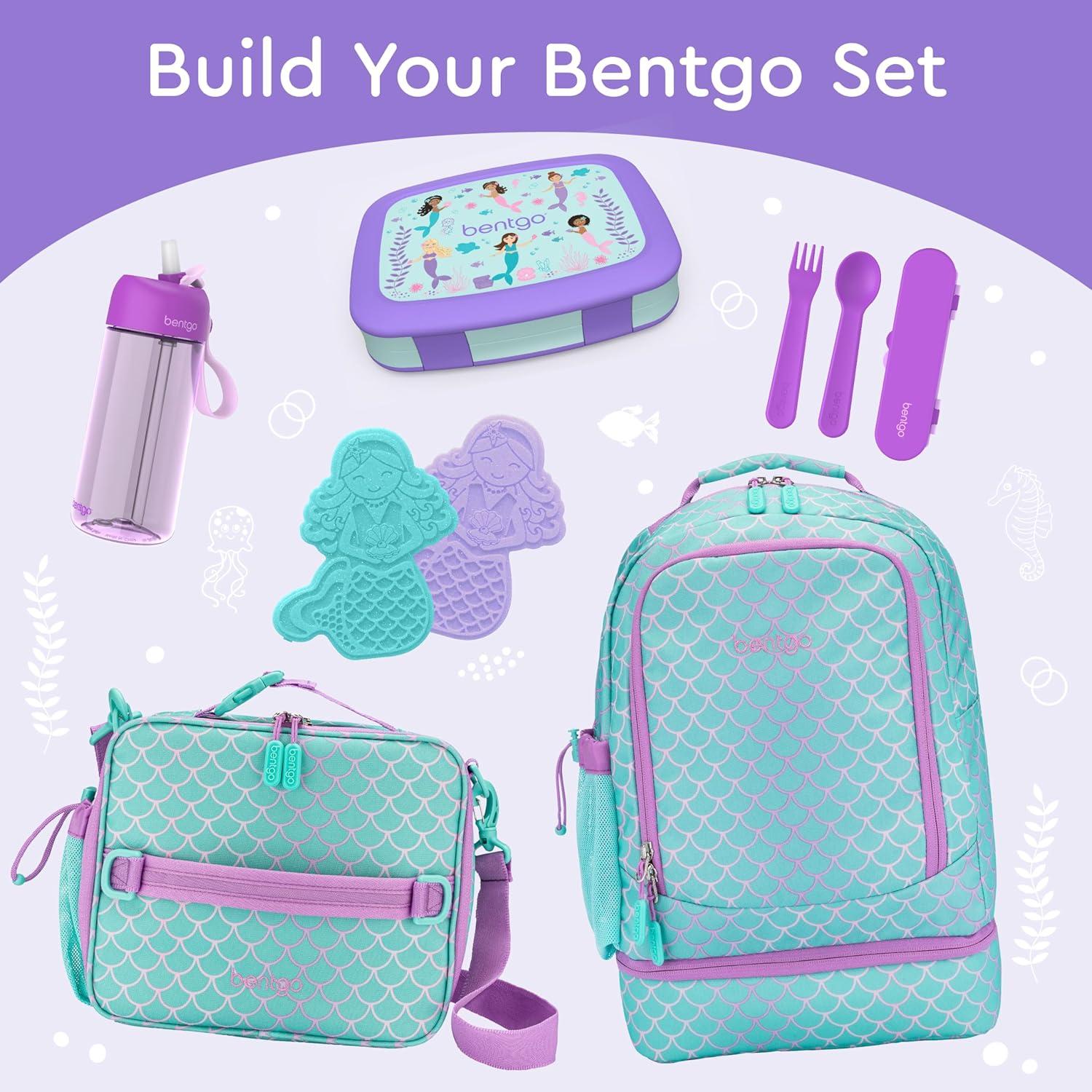 imageBentgo Kids 5Compartment LeakProof BentoStyle Lunch Box Whimsy amp Wonder Collection Ideal for Ages 37 DropProof amp Durable Dishwasher Safe amp PFAS amp BPAFree Materials Geo SpeckleMermaids in the Sea