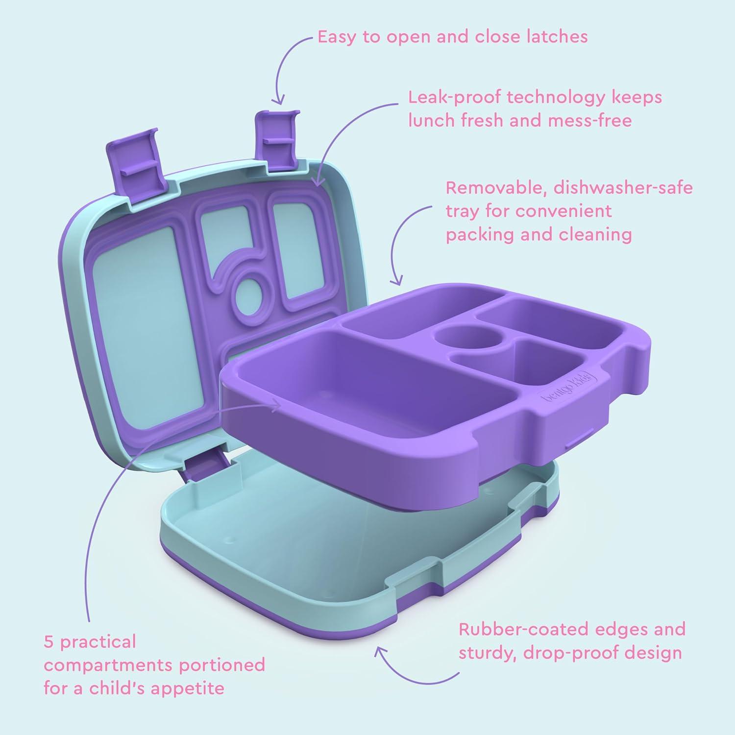 imageBentgo Kids 5Compartment LeakProof BentoStyle Lunch Box Whimsy amp Wonder Collection Ideal for Ages 37 DropProof amp Durable Dishwasher Safe amp PFAS amp BPAFree Materials Geo SpeckleMermaids in the Sea
