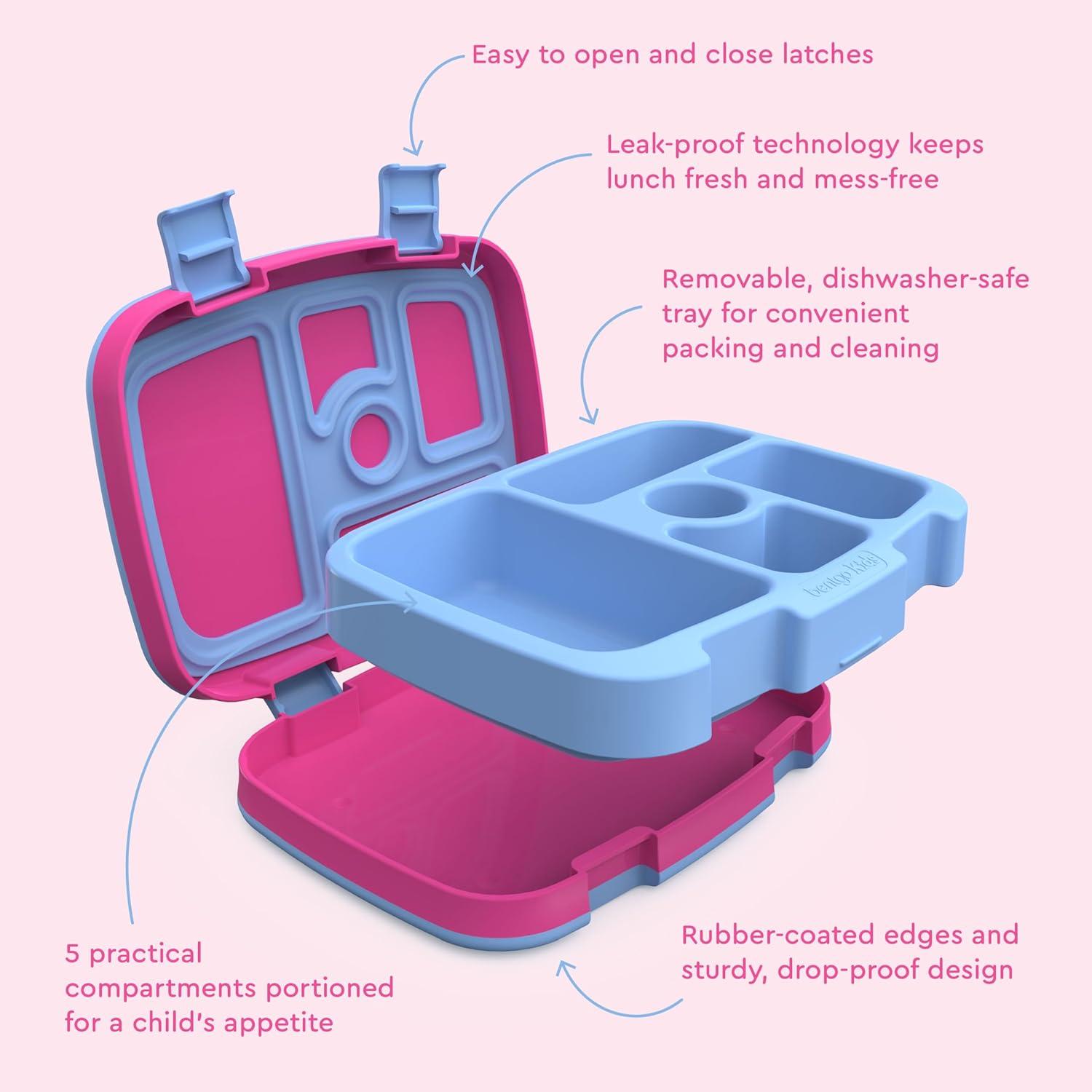 imageBentgo Kids 5Compartment LeakProof BentoStyle Lunch Box Whimsy amp Wonder Collection Ideal for Ages 37 DropProof amp Durable Dishwasher Safe amp PFAS amp BPAFree Materials Geo SpeckleRainbows and Butterflies