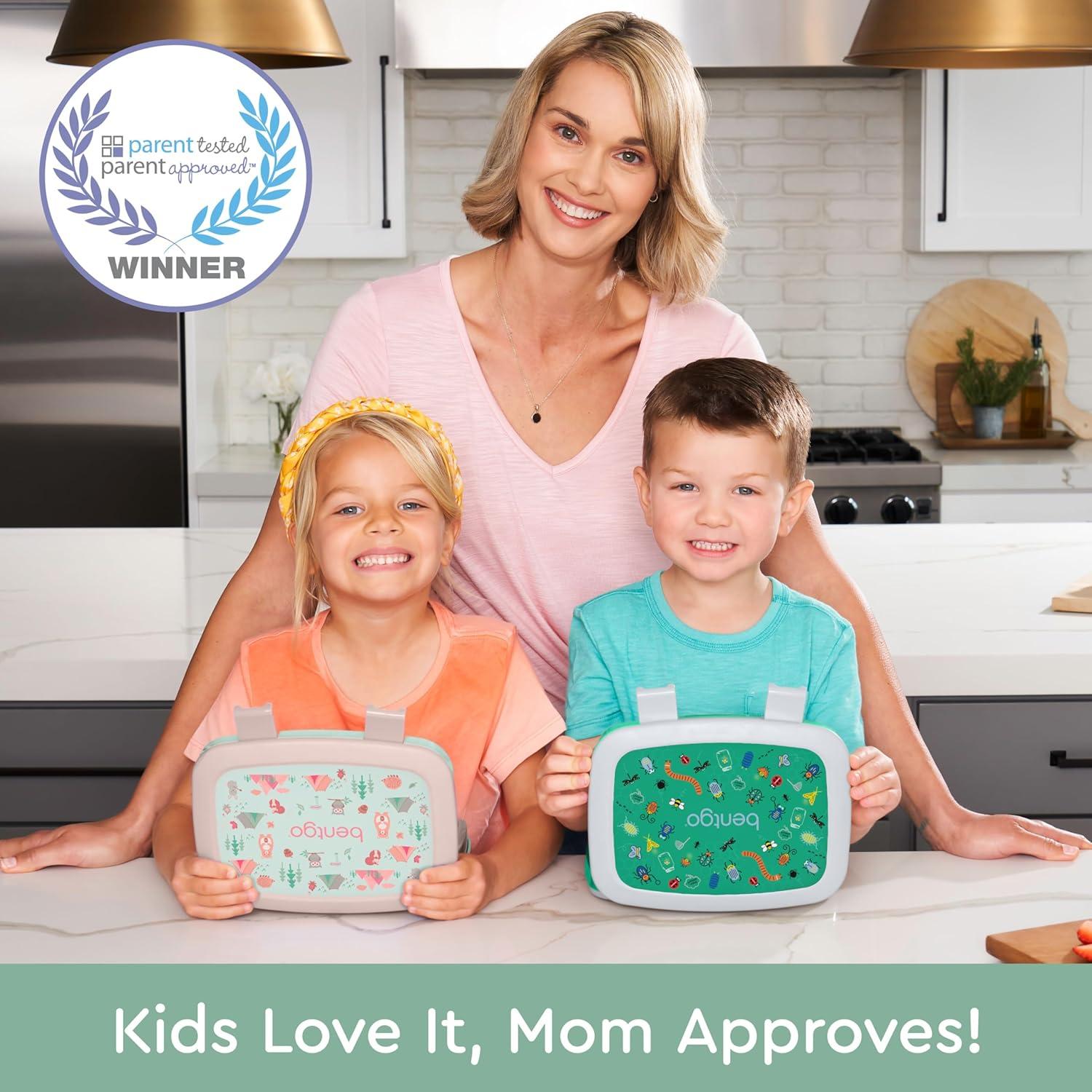 imageBentgo Kids 5Compartment LeakProof BentoStyle Lunch Box Whimsy amp Wonder Collection Ideal for Ages 37 DropProof amp Durable Dishwasher Safe amp PFAS amp BPAFree Materials Geo SpeckleNature Adventure