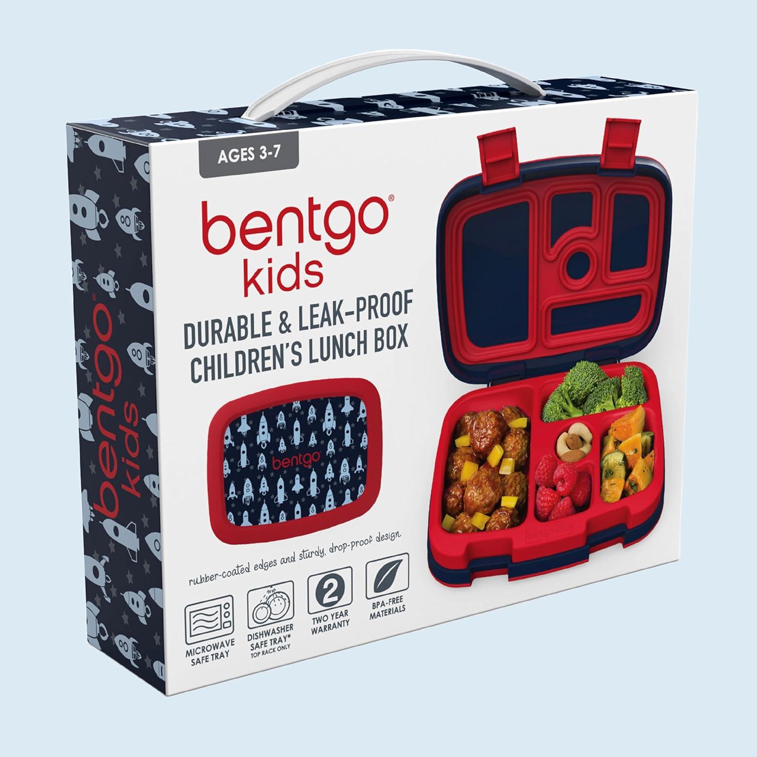 imageBentgo Kids 5Compartment LeakProof BentoStyle Lunch Box Whimsy amp Wonder Collection Ideal for Ages 37 DropProof amp Durable Dishwasher Safe amp PFAS amp BPAFree Materials Geo SpeckleRocket