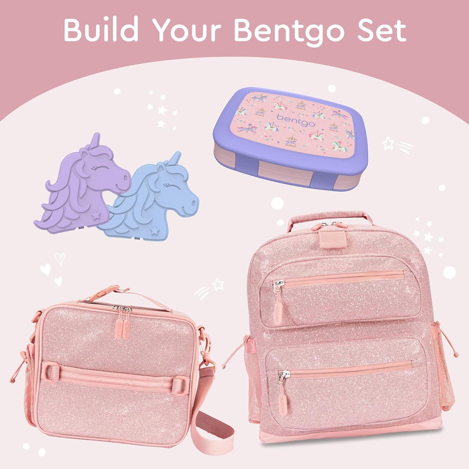 imageBentgo Kids 5Compartment LeakProof BentoStyle Lunch Box Whimsy amp Wonder Collection Ideal for Ages 37 DropProof amp Durable Dishwasher Safe amp PFAS amp BPAFree Materials Geo SpeckleCarousel Unicorns