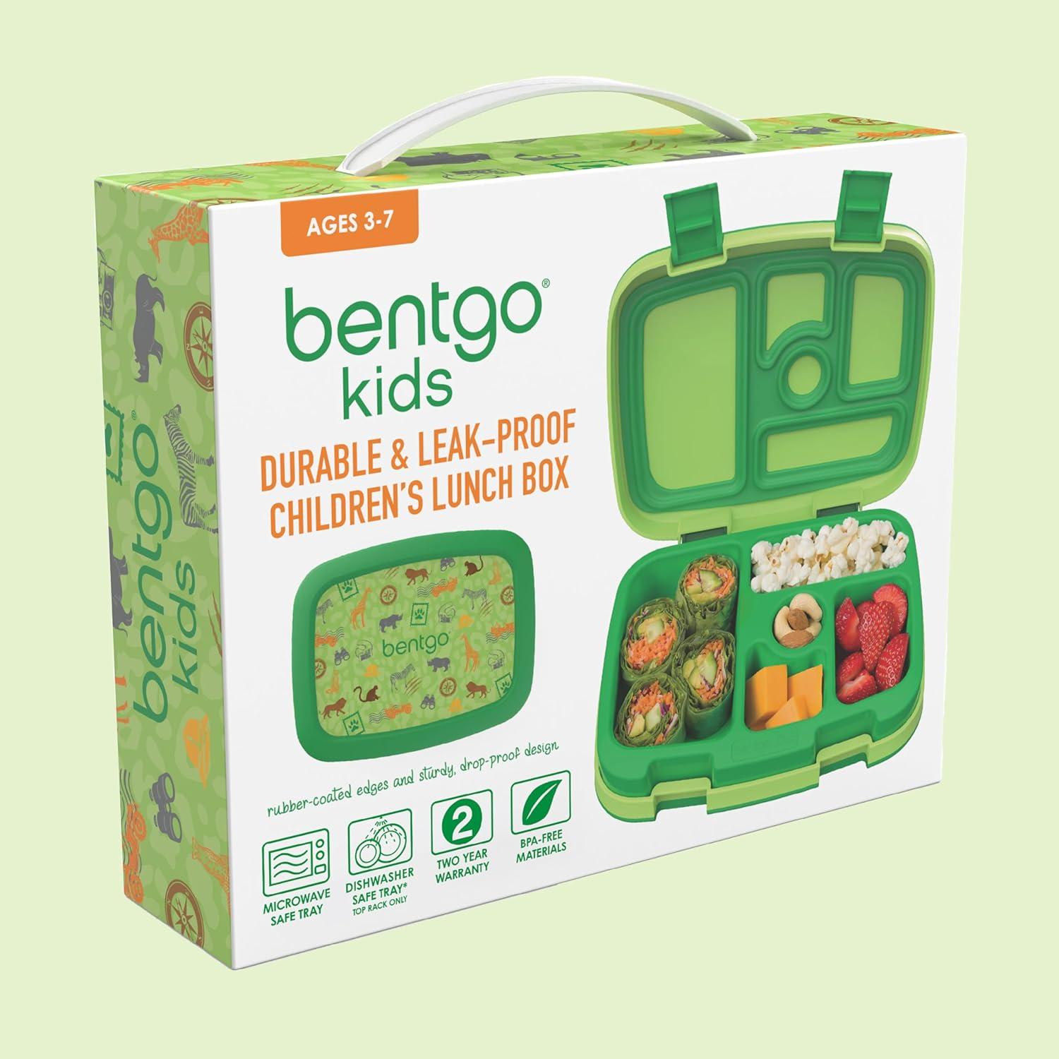 imageBentgo Kids 5Compartment LeakProof BentoStyle Lunch Box Whimsy amp Wonder Collection Ideal for Ages 37 DropProof amp Durable Dishwasher Safe amp PFAS amp BPAFree Materials Geo SpeckleSafari