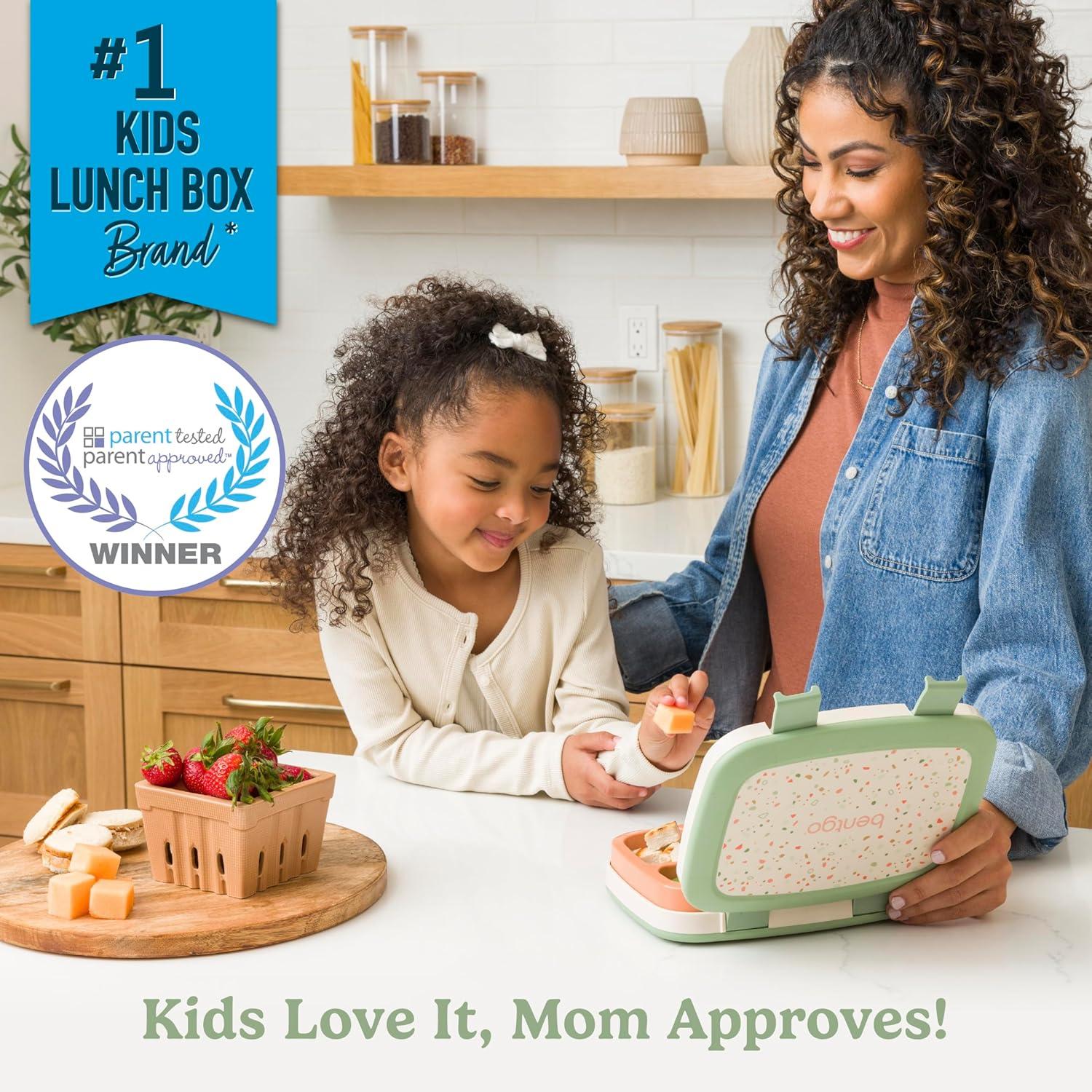 imageBentgo Kids 5Compartment LeakProof BentoStyle Lunch Box Whimsy amp Wonder Collection Ideal for Ages 37 DropProof amp Durable Dishwasher Safe amp PFAS amp BPAFree Materials Geo SpeckleGeo Speckle