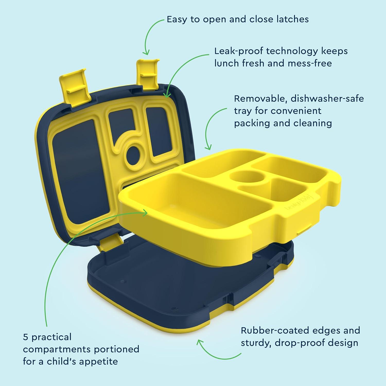imageBentgo Kids 5Compartment LeakProof BentoStyle Lunch Box Whimsy amp Wonder Collection Ideal for Ages 37 DropProof amp Durable Dishwasher Safe amp PFAS amp BPAFree Materials Geo SpeckleSpace